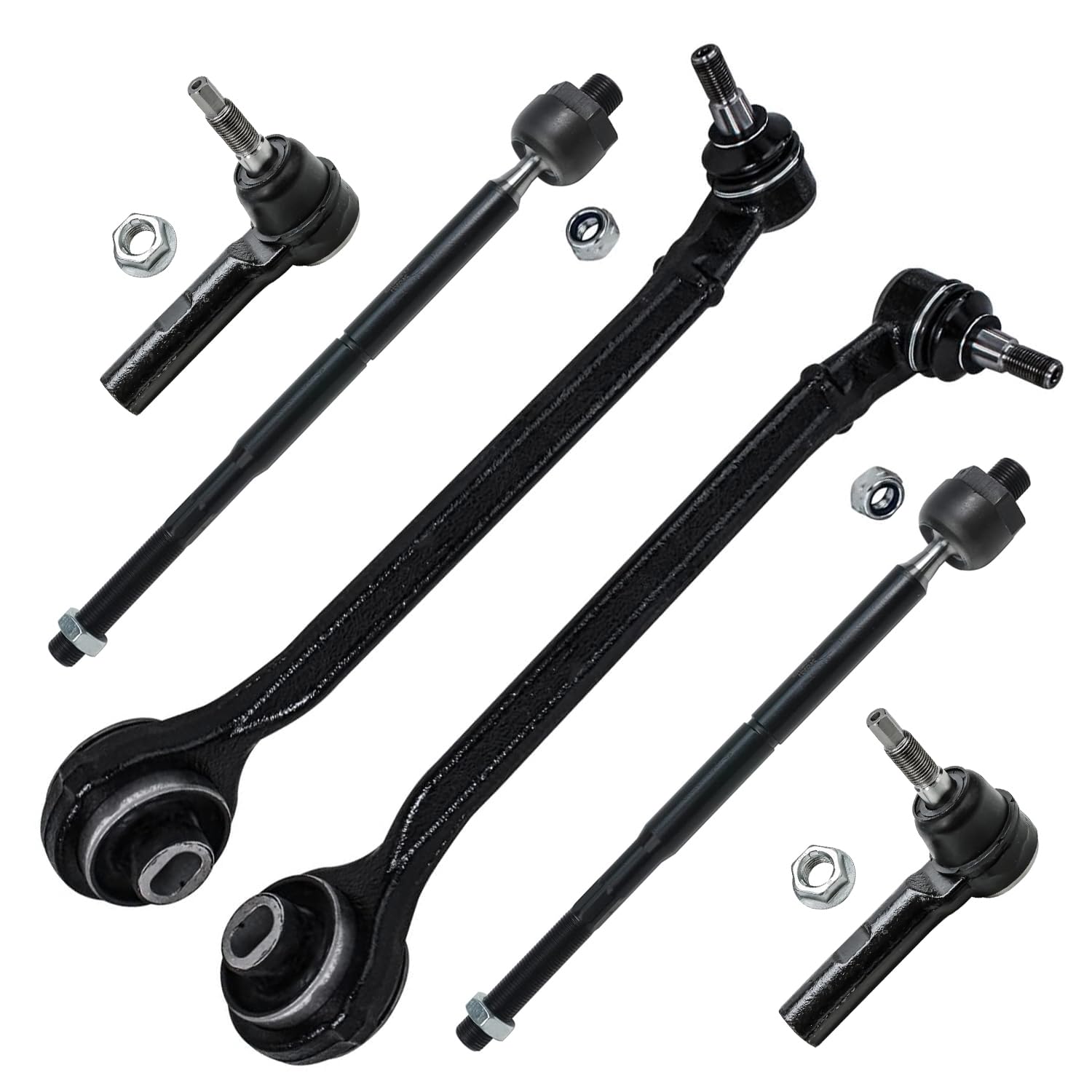 6pc Front Lower Forward Control Arms Tie Rods Suspension Kit
