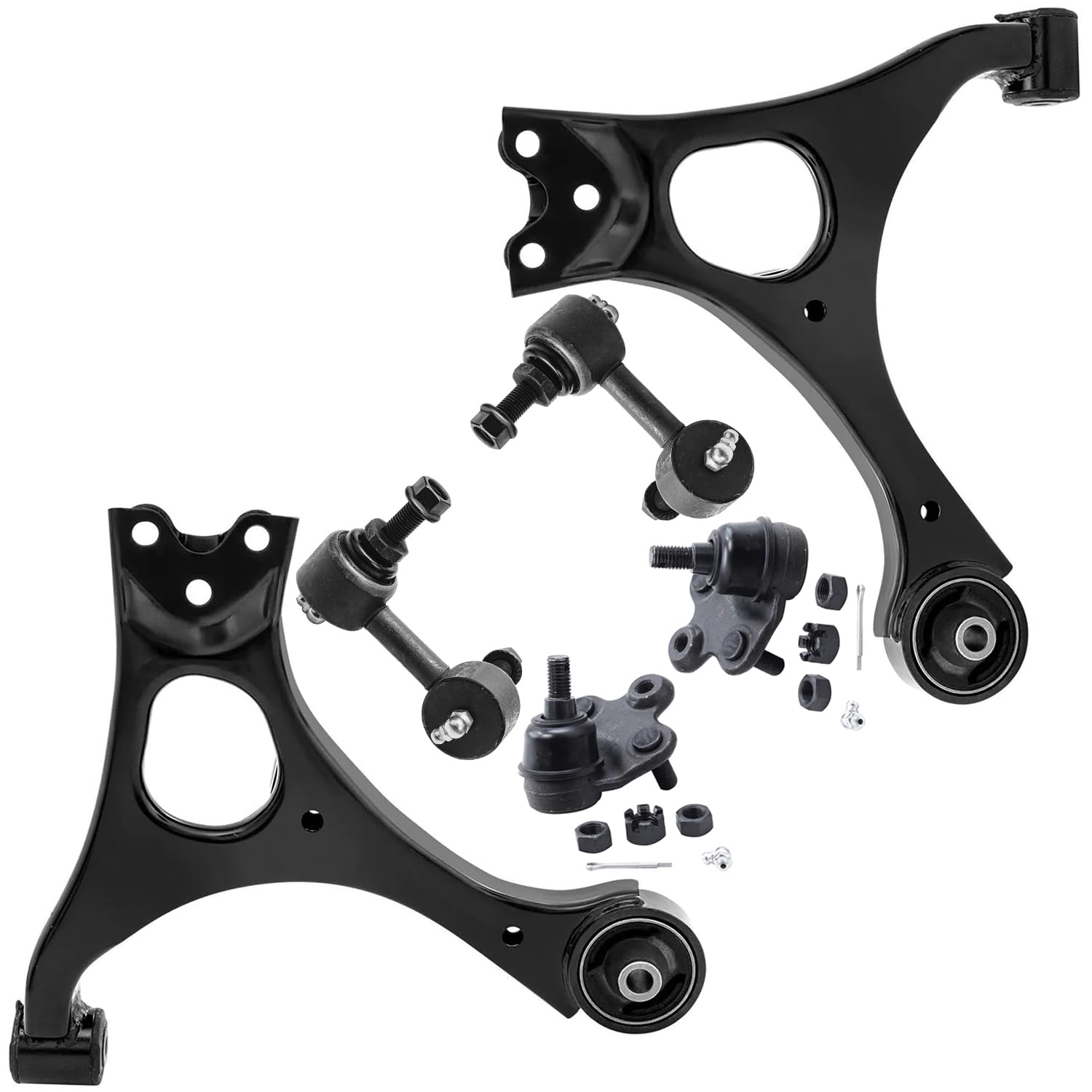 6pc Front Lower Control Arms Ball Joints Sway Bar Links Suspension Kit