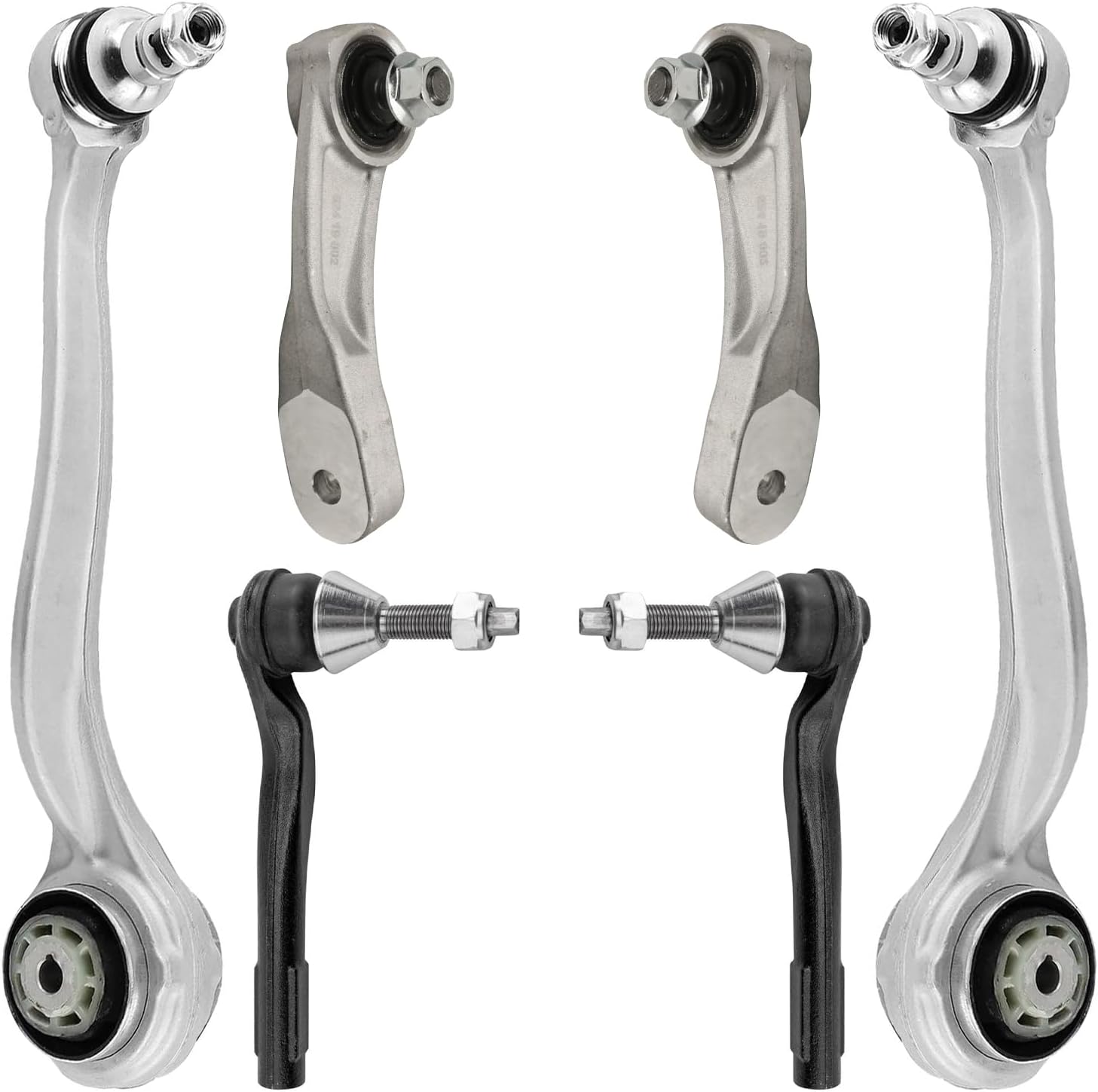6pc Front Lower Forward Control Arms Outer Tie Rods Suspension Kit