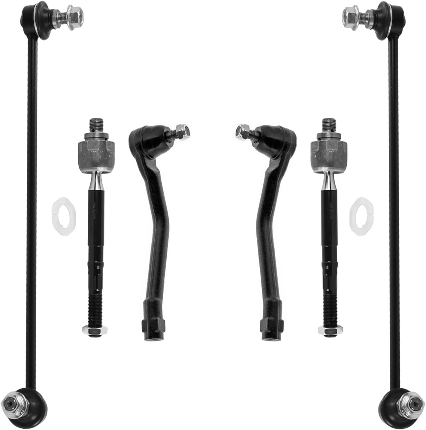 6pc Front Sway Bar Links Inner Outer Tie Rods Suspension Kit