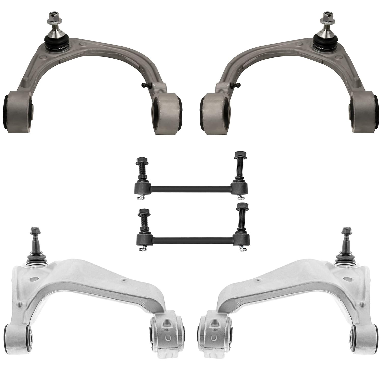 6pc Front Upper Lower Control Arms Sway Bar Links Suspension Kit