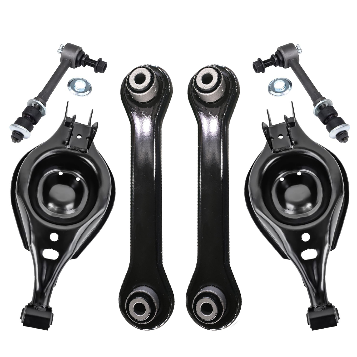 6pc Rear Lower Forward Rearward Control Arms Sway Bar Links Suspension Kit