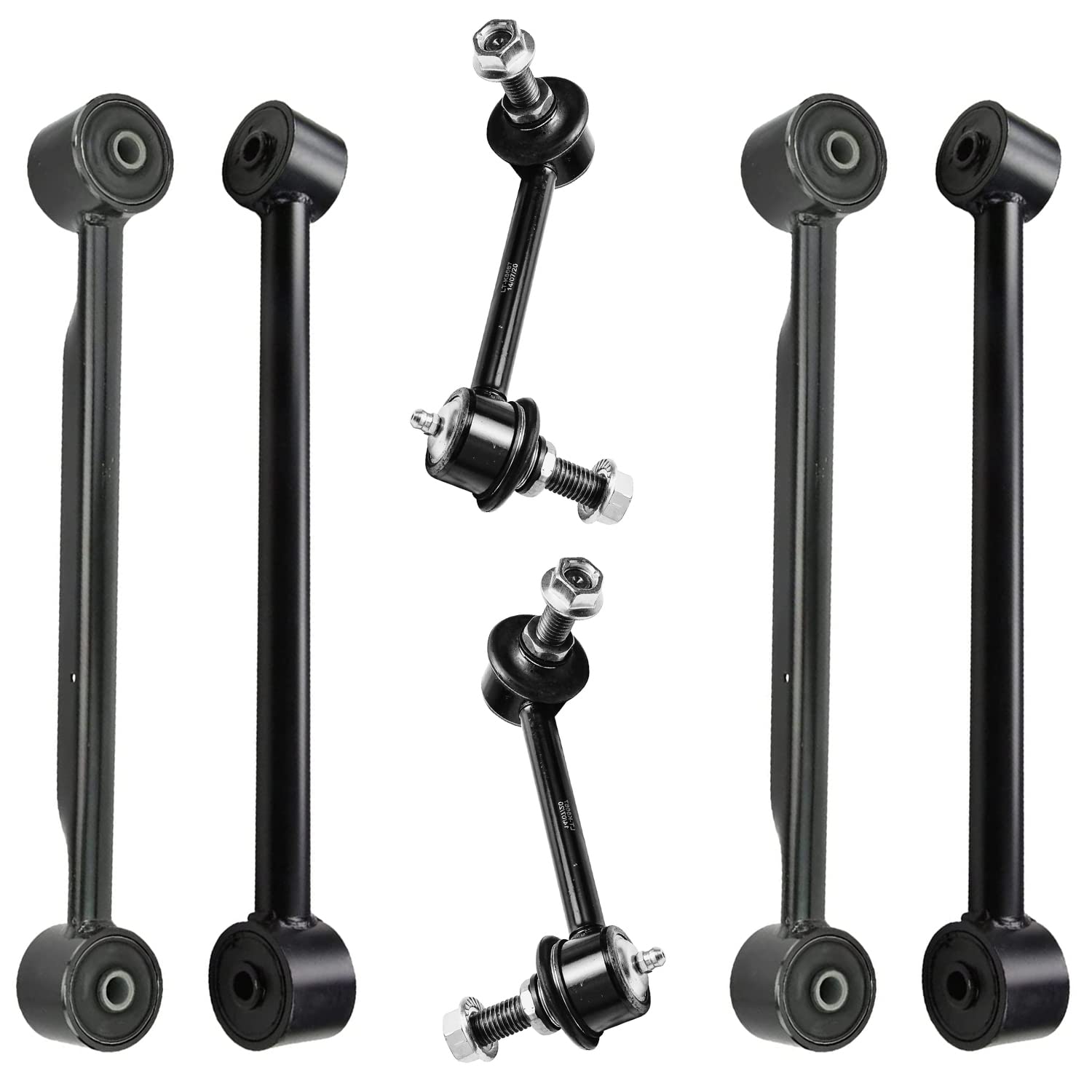 6pc Rear Upper Lower Control Arms Sway Bar Links Suspension Kit