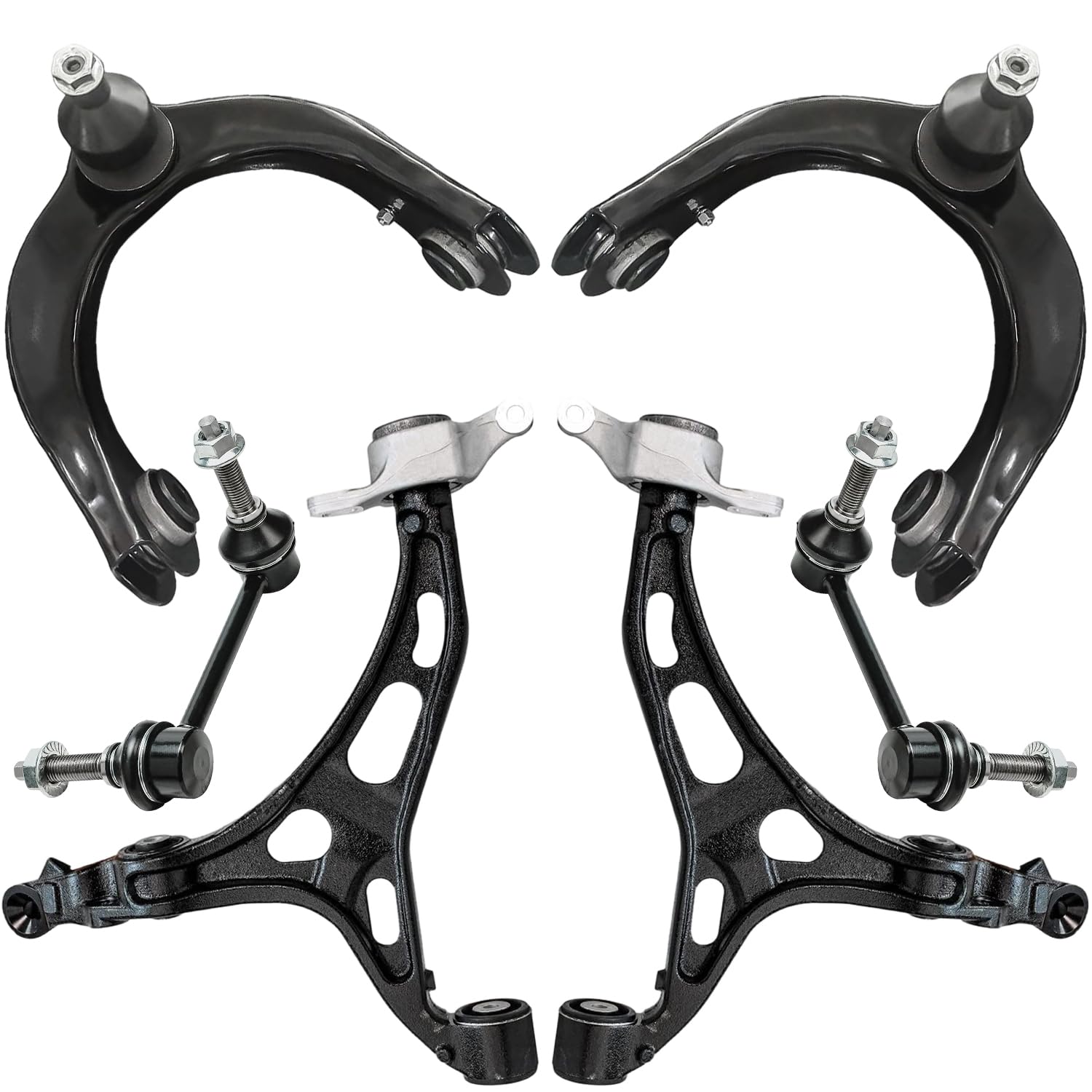 6pc Front Upper Lower Control Arms Sway Bar Links Suspension Kit