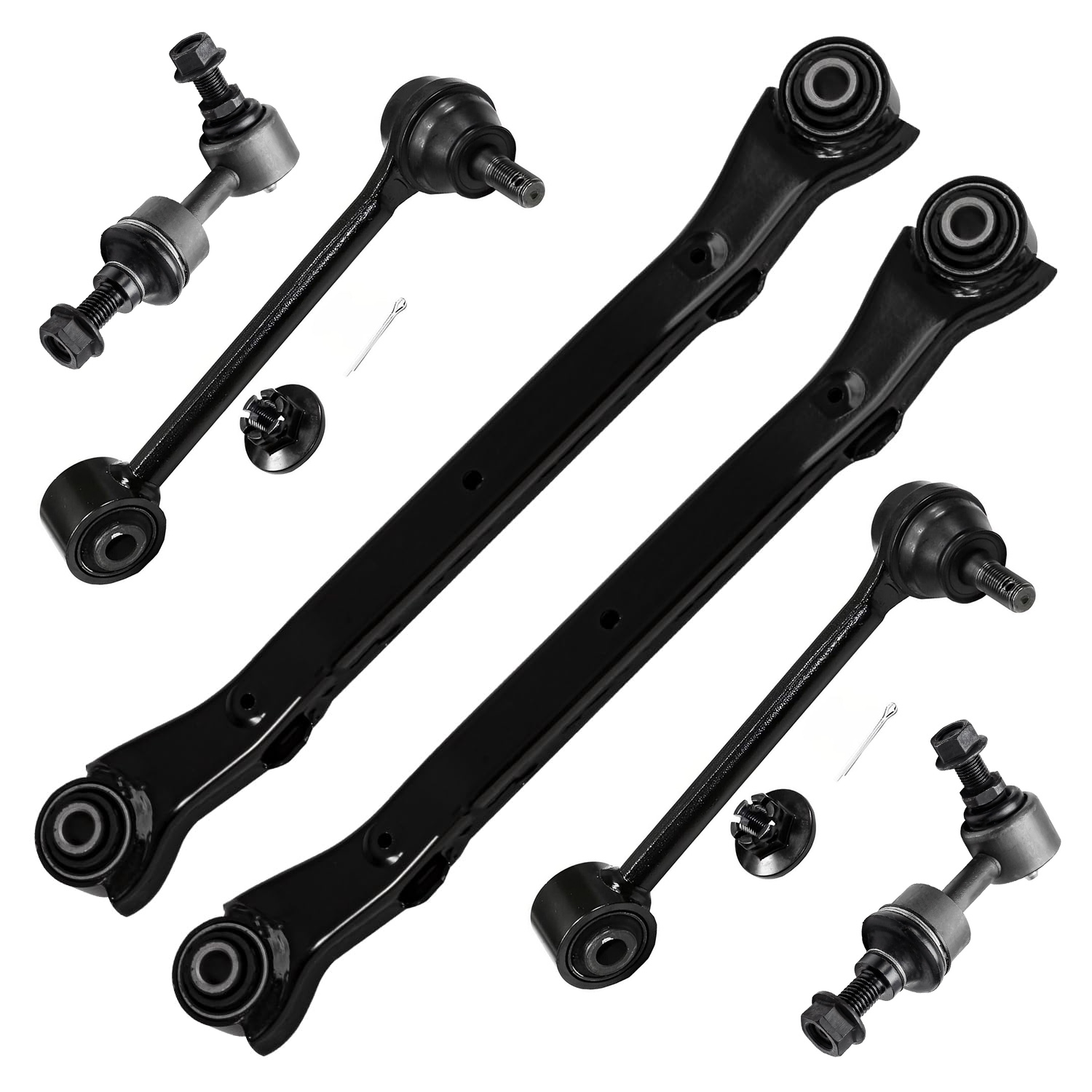 6pc Rear Upper Forward Rearward Control Arms Sway Bar Links Suspension Kit