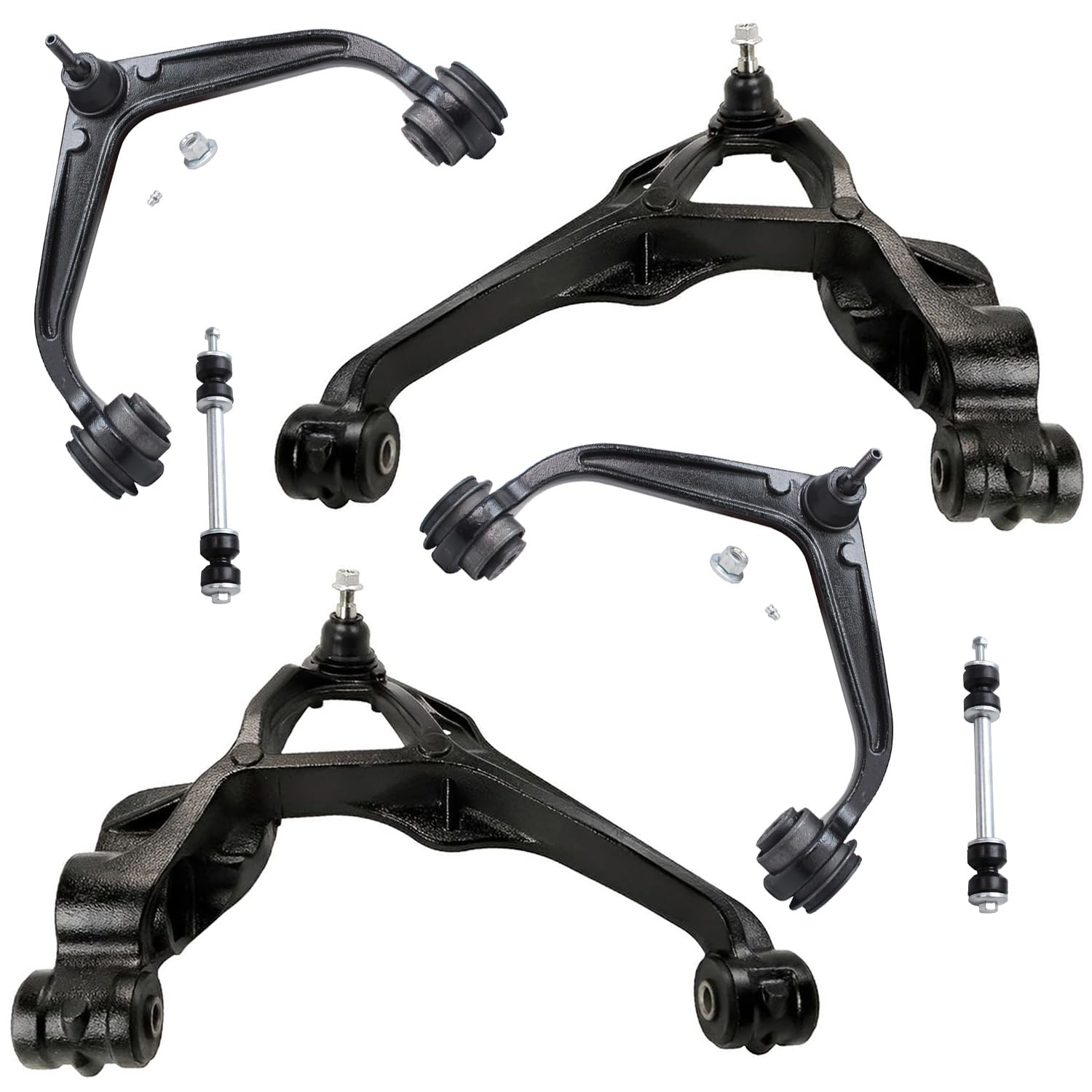 6pc Front Upper Lower Control Arms Sway Bar Links Suspension Kit