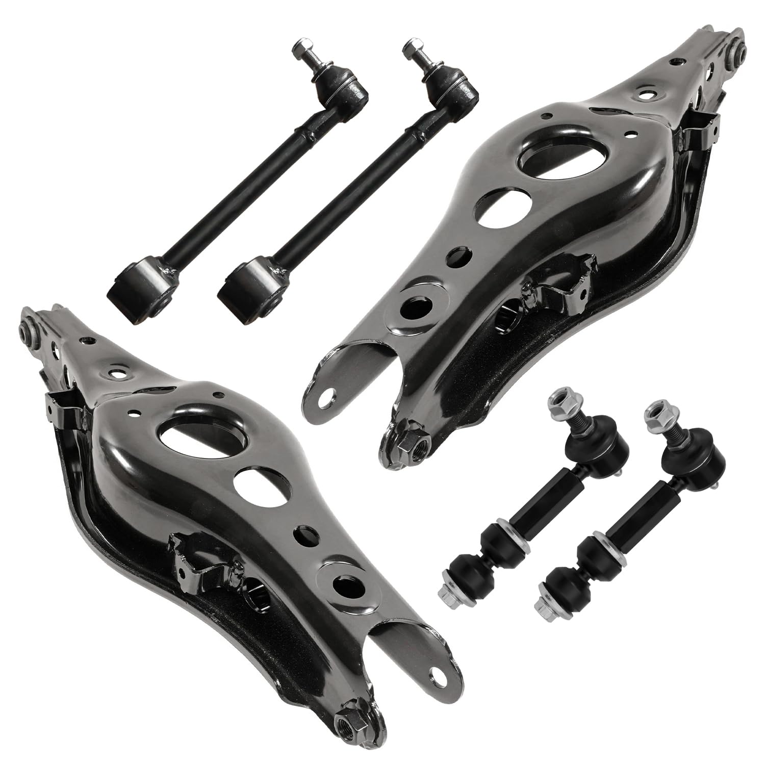 6pc Rear Lower Forward Rearward Control Arms Sway Bar Links Suspension Kit