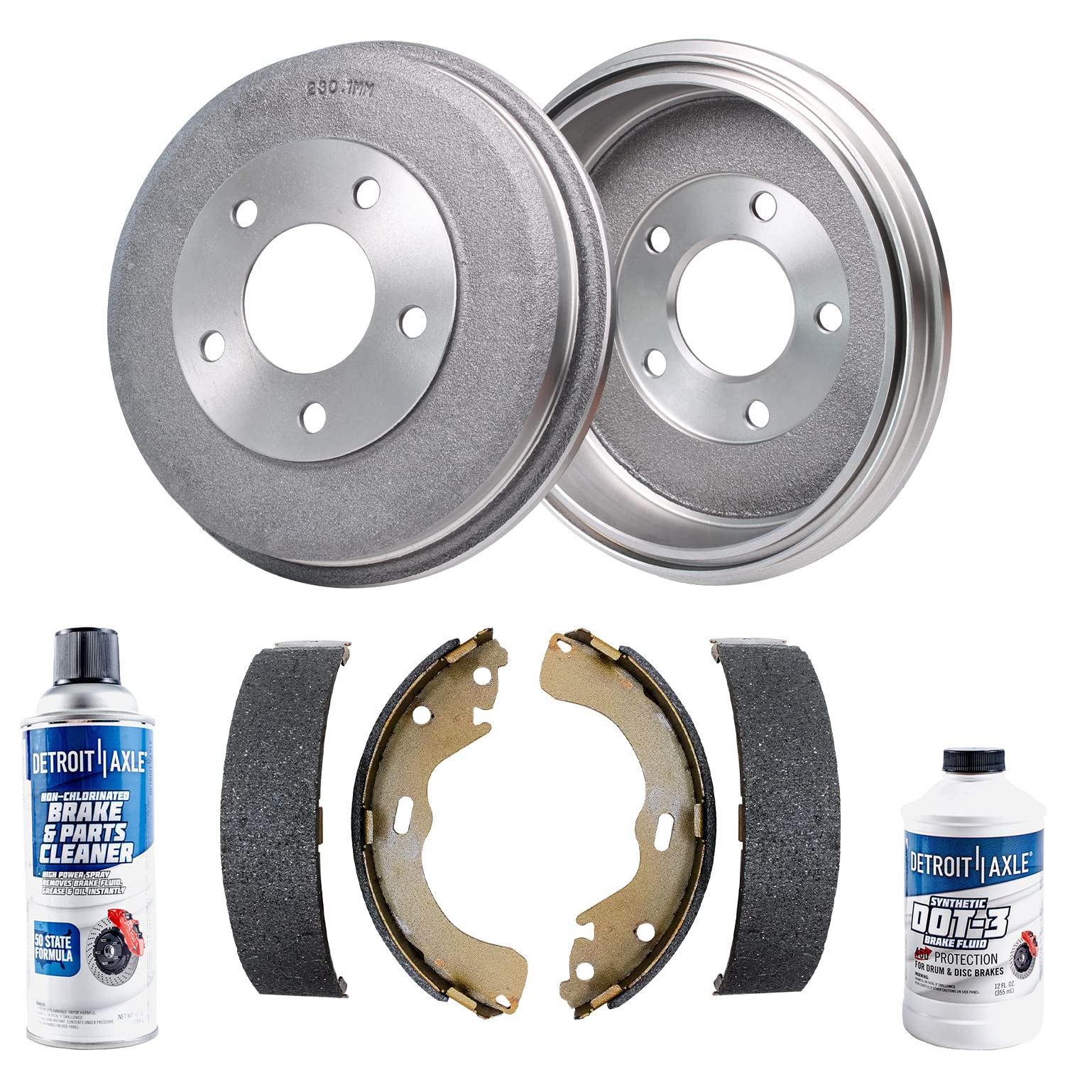 6pc Rear Brake Drums Shoes Kit