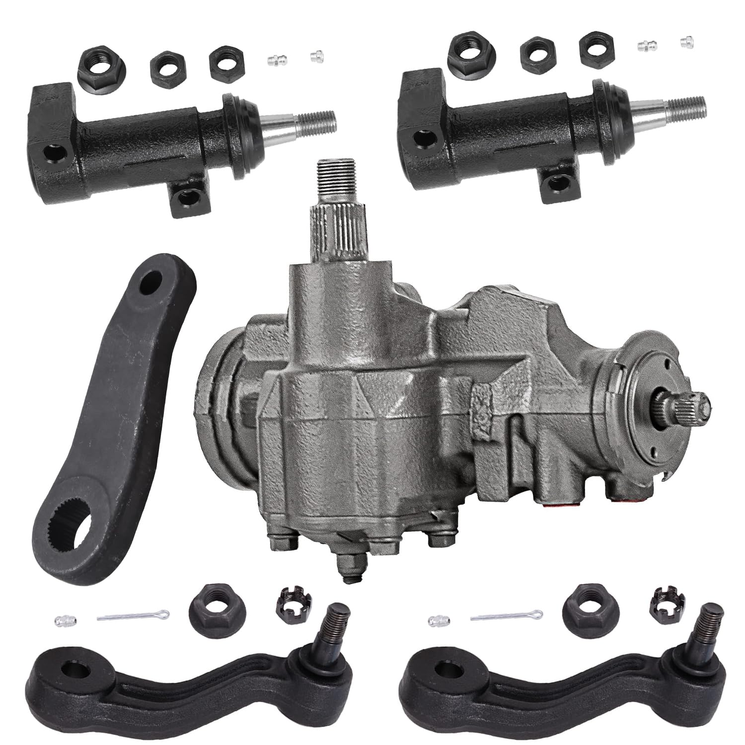 6pc Front Gear Box Pitman Idler Arms Brackets Suspension Kit