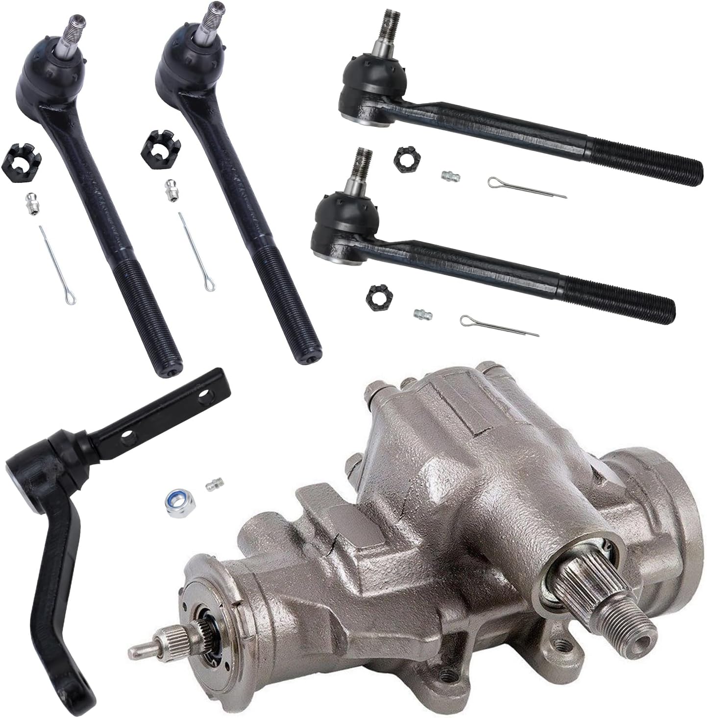 6pc Front Gear Box Idler Arm Inner Outer Tie Rods Suspension Kit