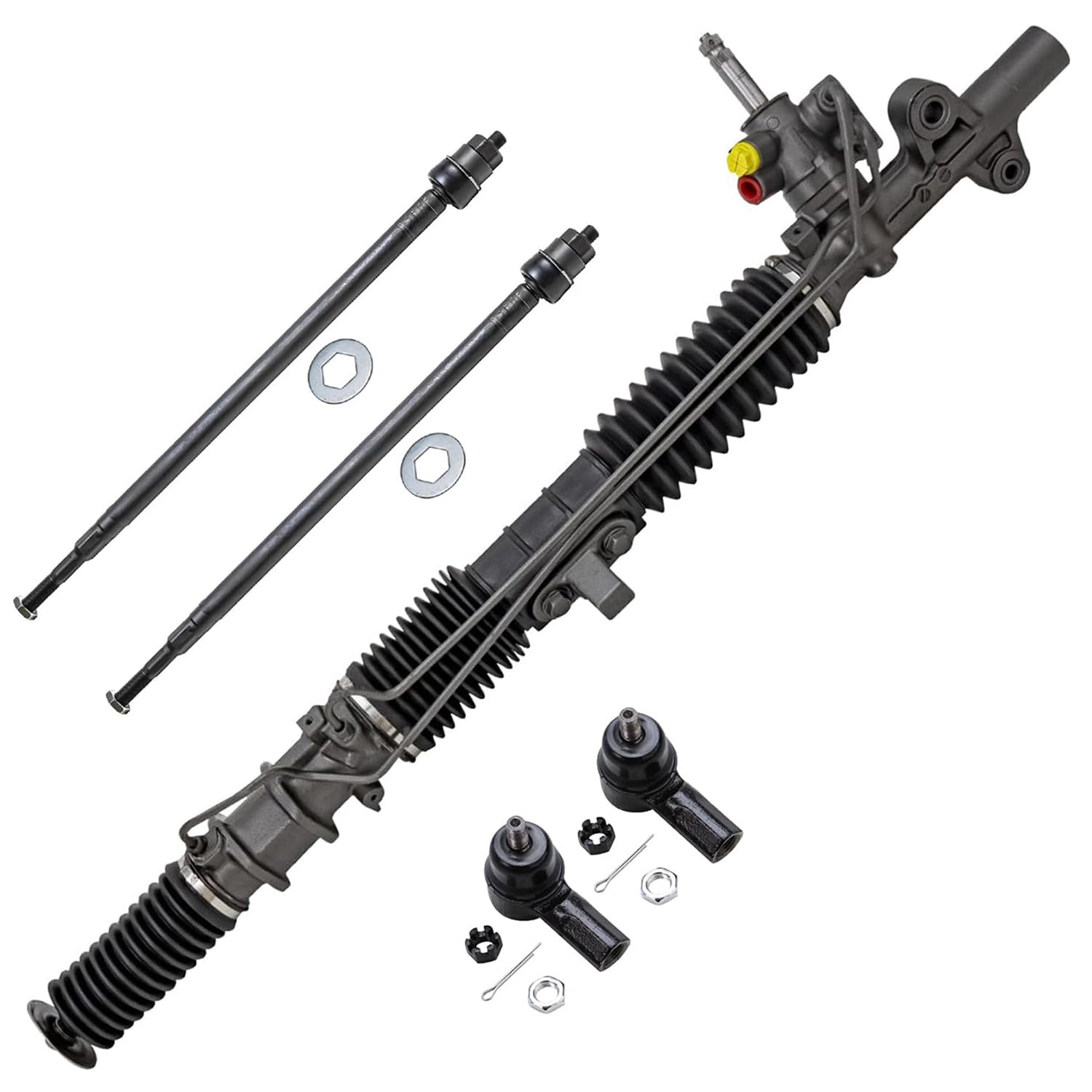 5pc Front Power Steering Rack and Pinion Inner Outer Tie Rods Suspension Kit