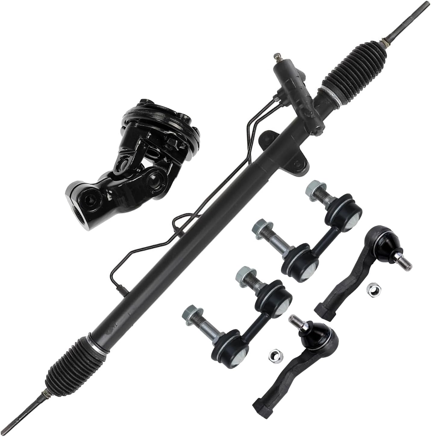 6pc Power Steering Rack and Pinion Intermediate Steering Shaft Kit