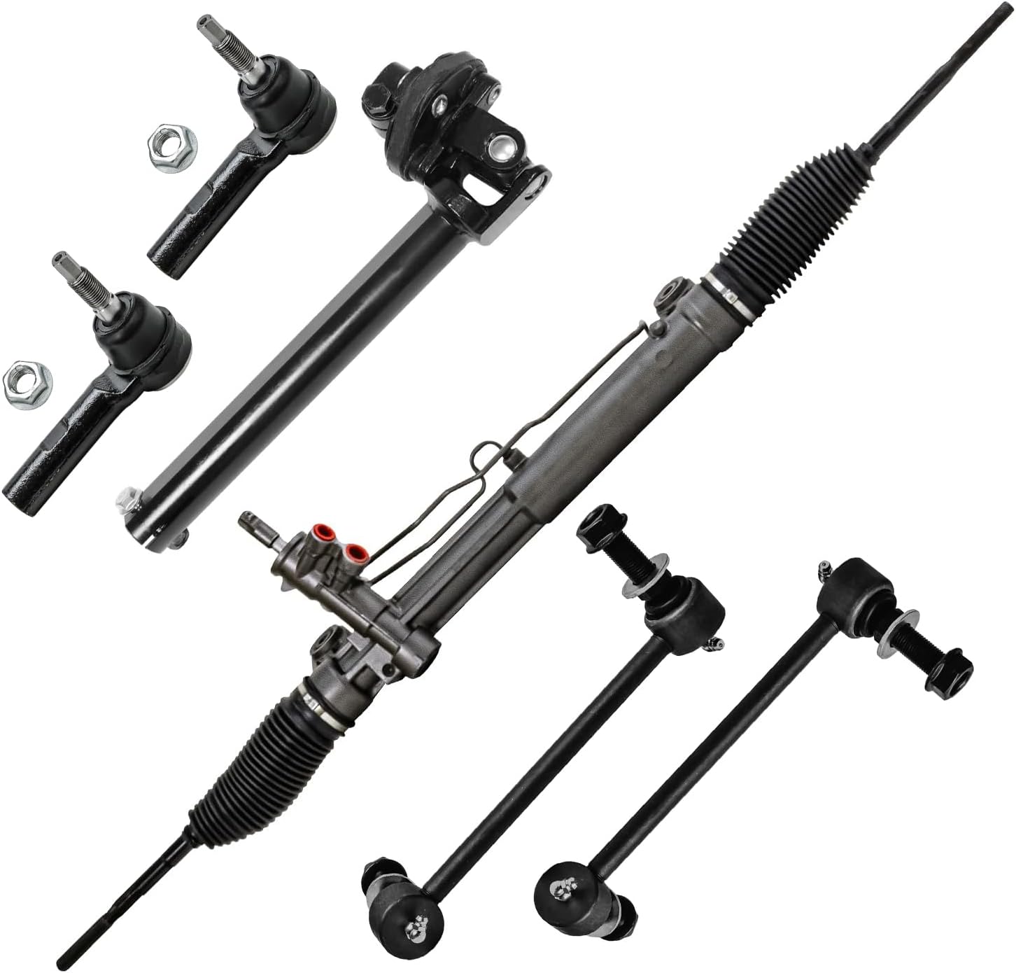 6pc Rack and Pinion Lower Intermediate Steering Shaft Suspension Kit