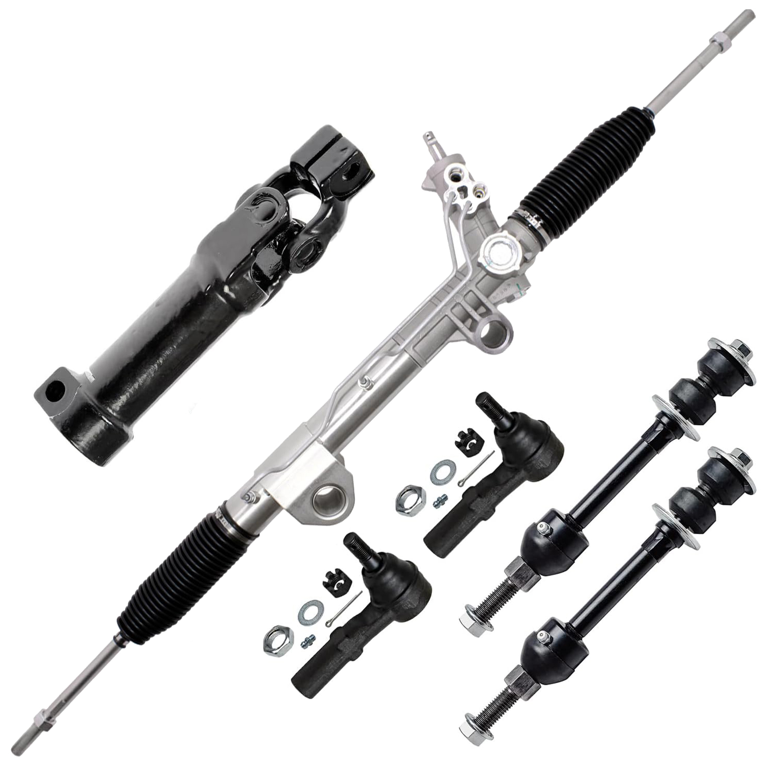 6pc Rack and Pinion Lower Intermediate Steering Shaft Suspension Kit