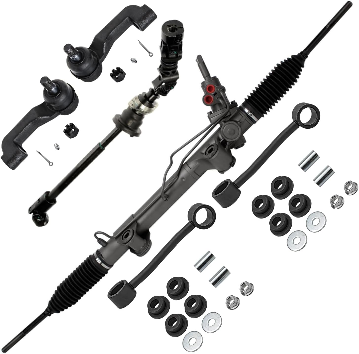 6pc Power Steering Rack and Pinion Intermediate Steering Shaft Suspension Kit