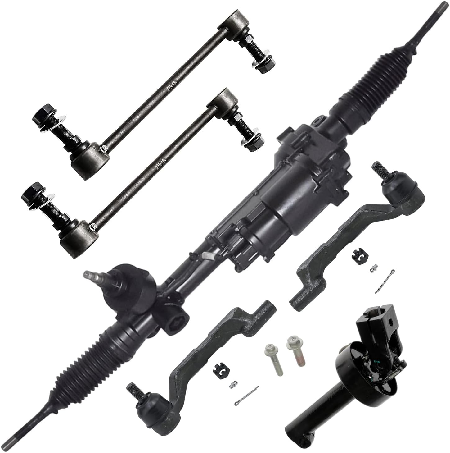 6pc Electric Steering Rack and Pinion Intermediate Steering Shaft Suspension Kit