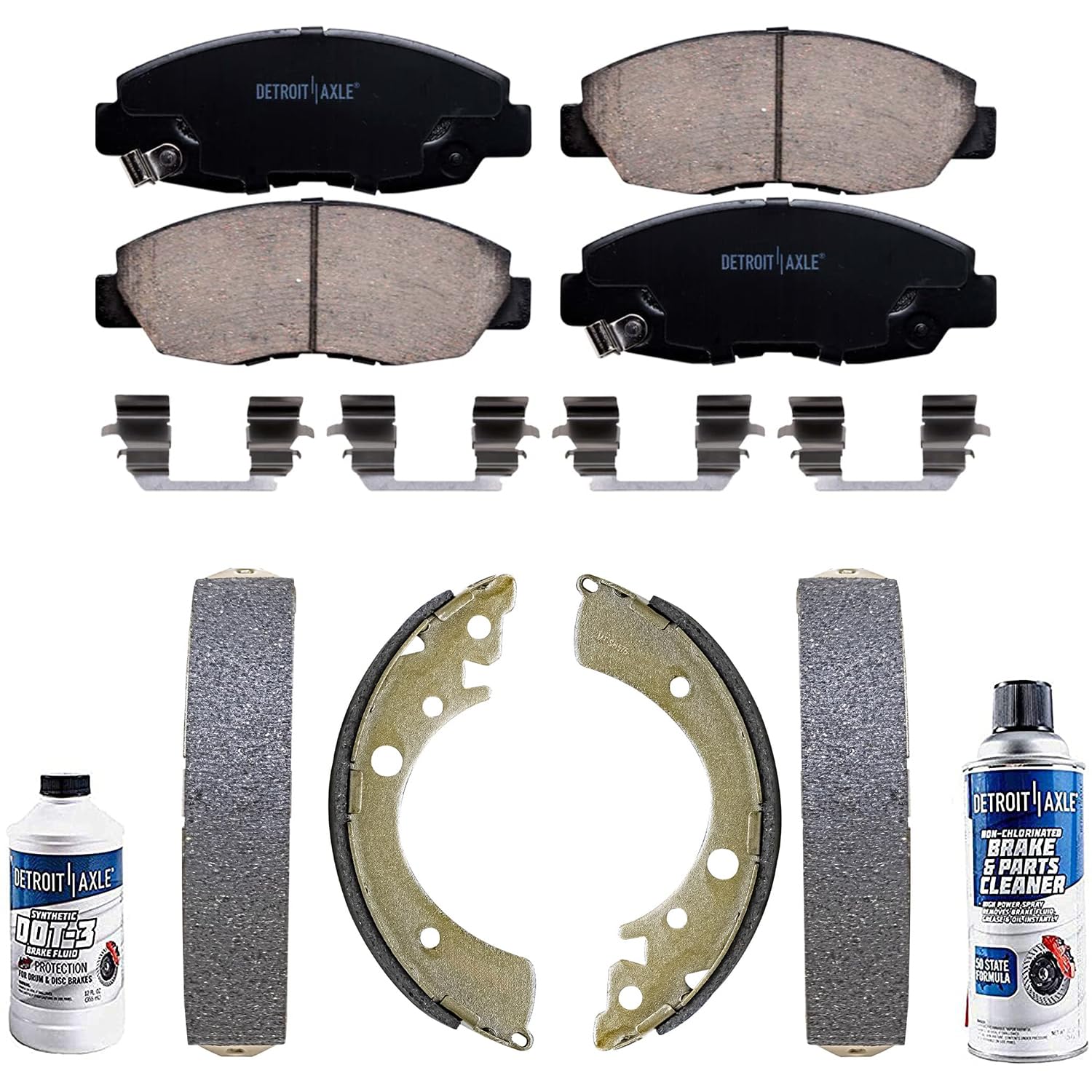 6pc Front Ceramic Brake Pads and Rear Brake Shoes Kit