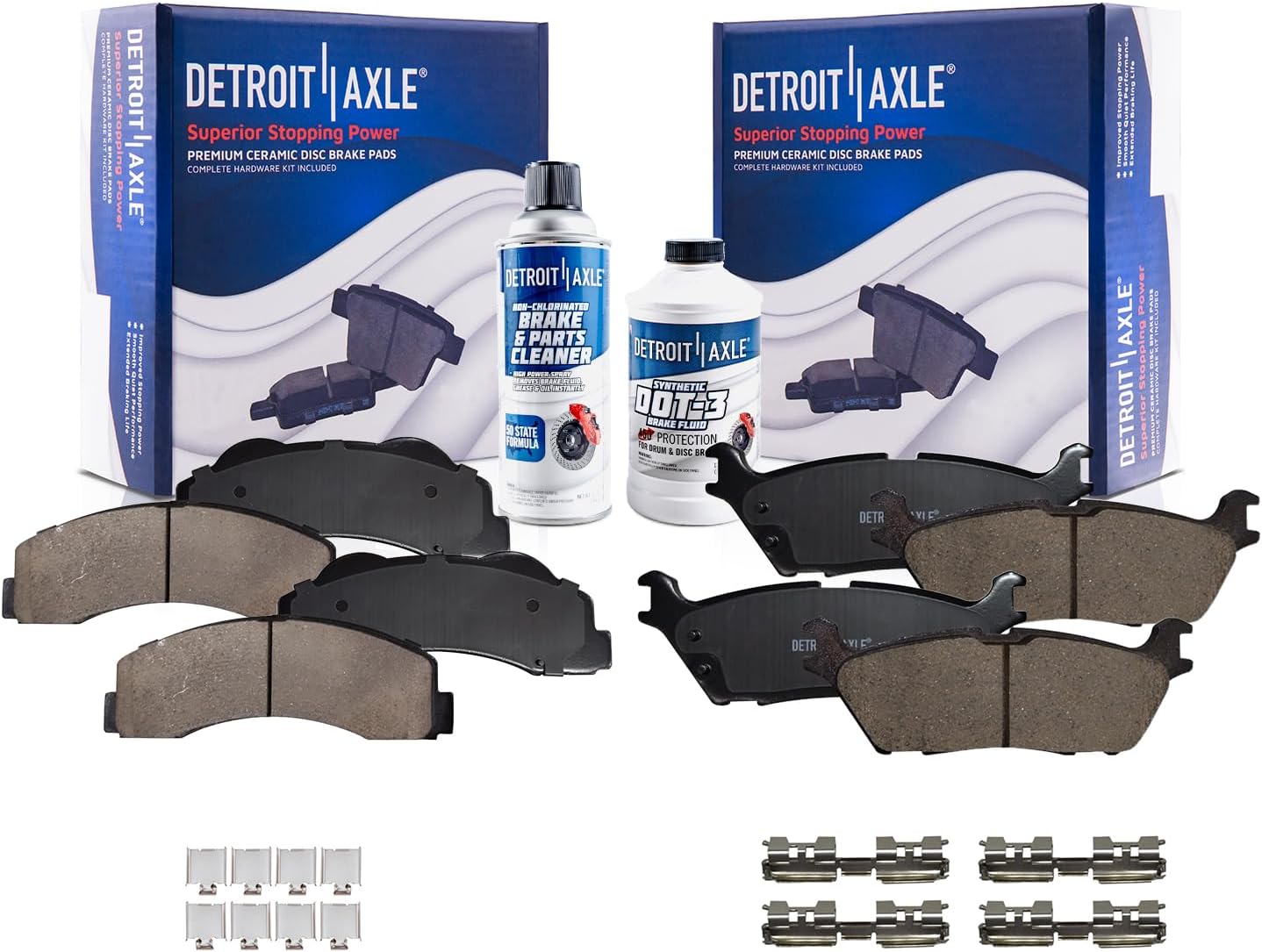 6pc Front & Rear Ceramic Brake Pads Kit