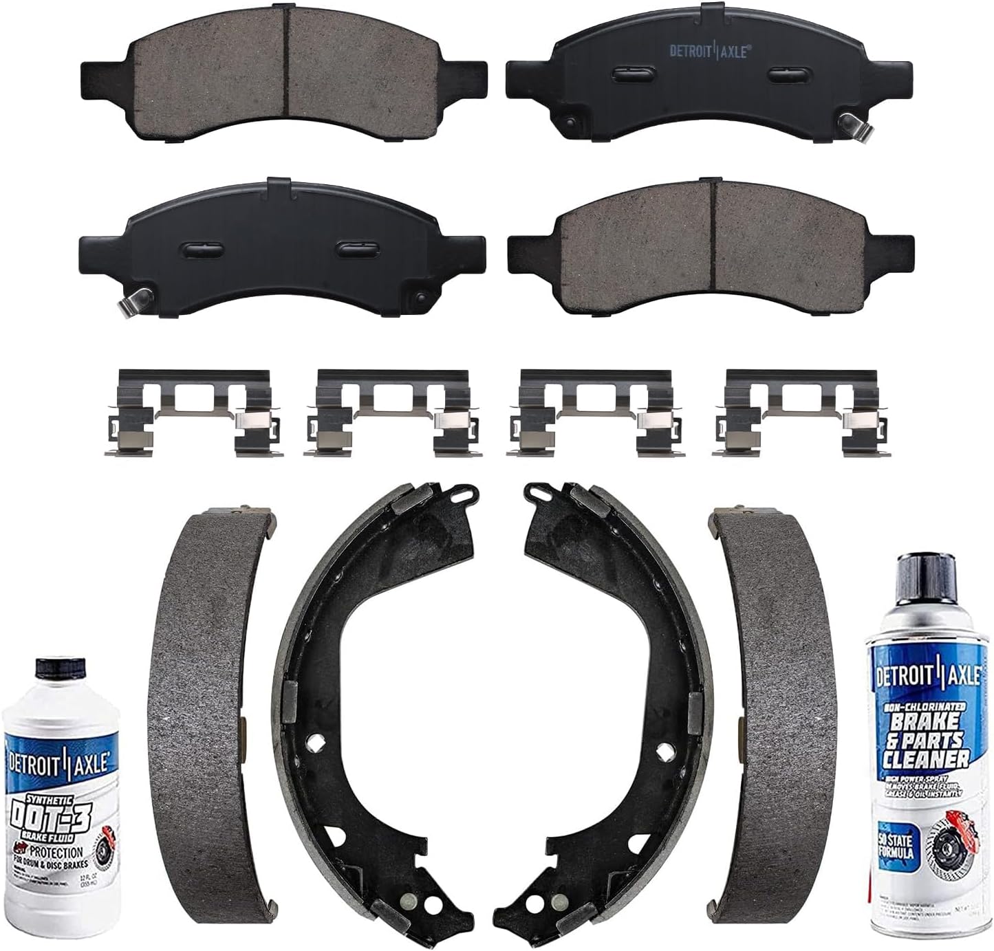 6pc Front Ceramic Brake Pads and Rear Brake Shoes Kit