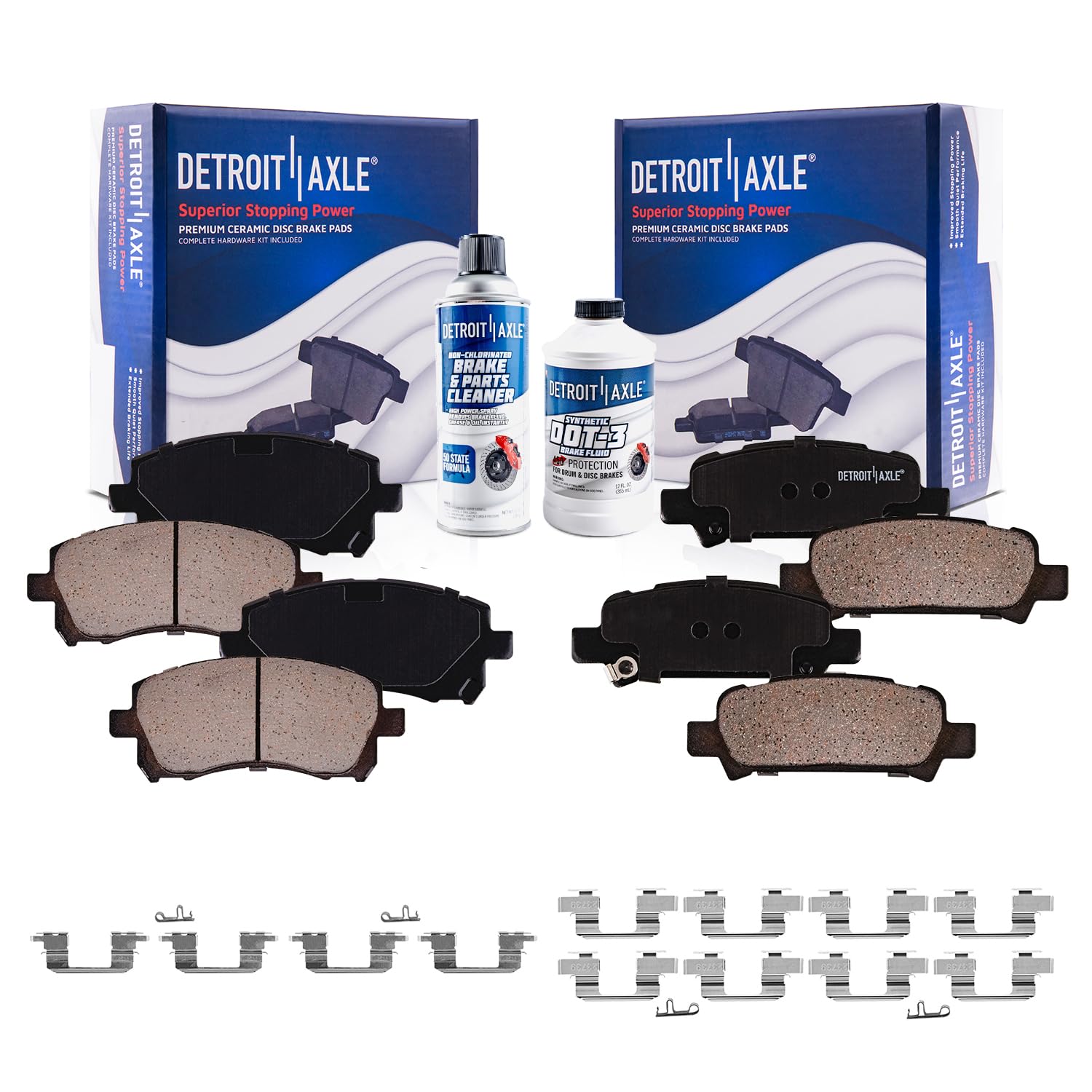 thumbnail image 2 of Detroit Axle Brake Kit – Front & Rear 277mm / 266mm Solid Rotors + Ceramic Pads For 1990-1996 Subaru Legacy 2 of 4