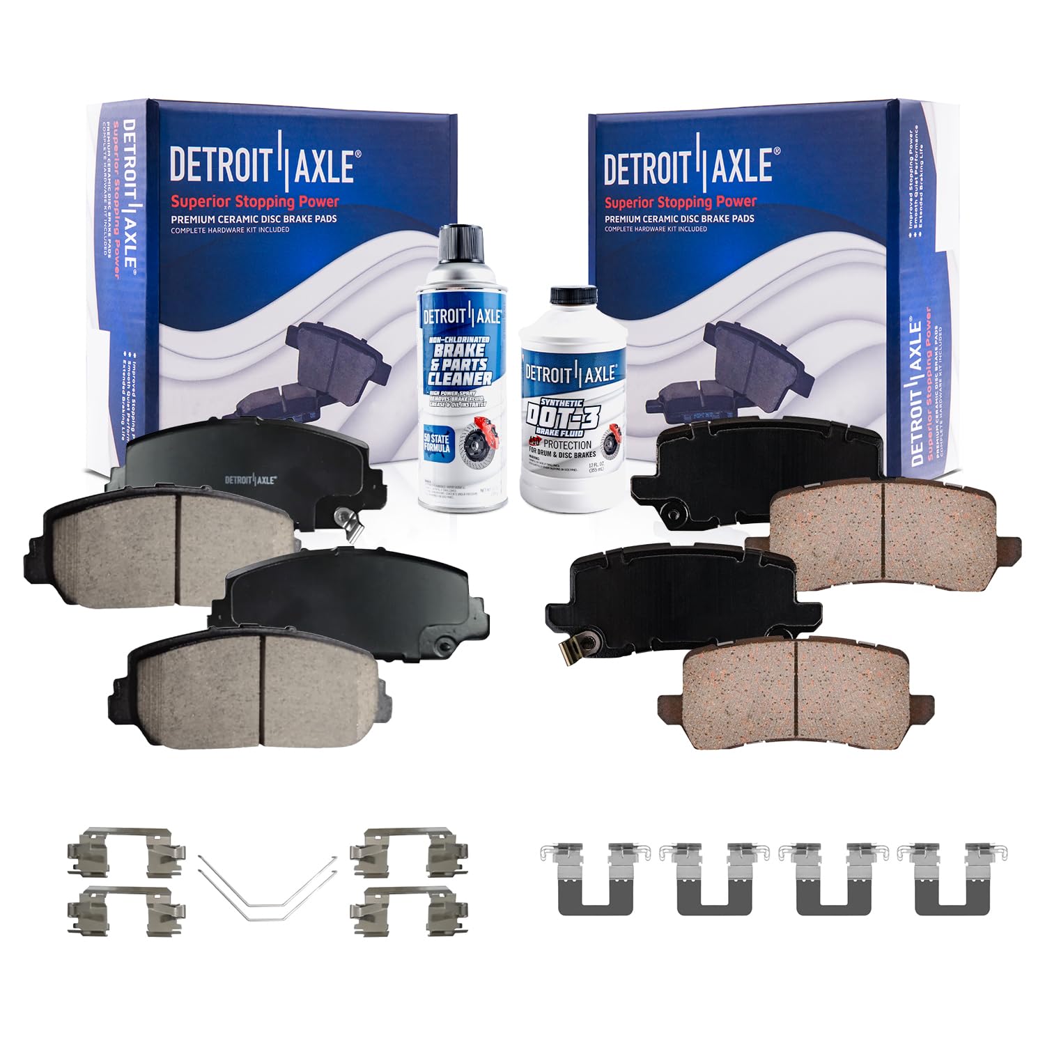 6pc Front & Rear Ceramic Brake Pads Kit