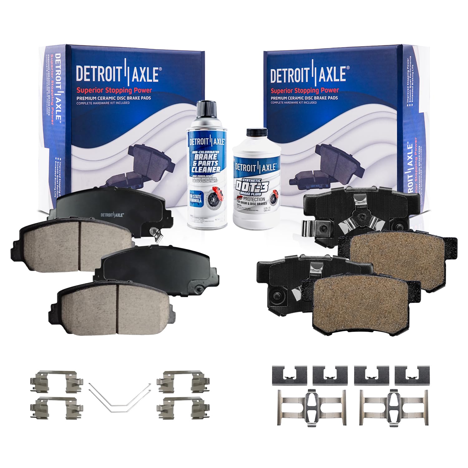 6pc Front & Rear Ceramic Brake Pads Kit