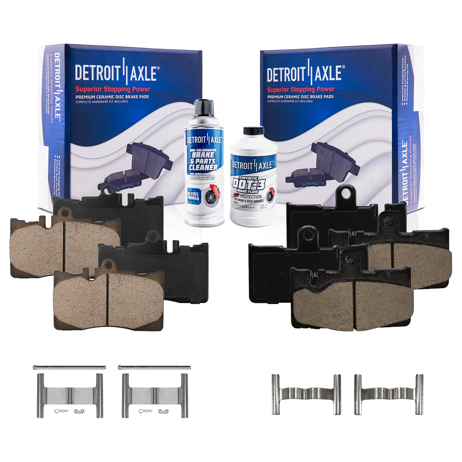6pc Front & Rear Ceramic Brake Pads Kit