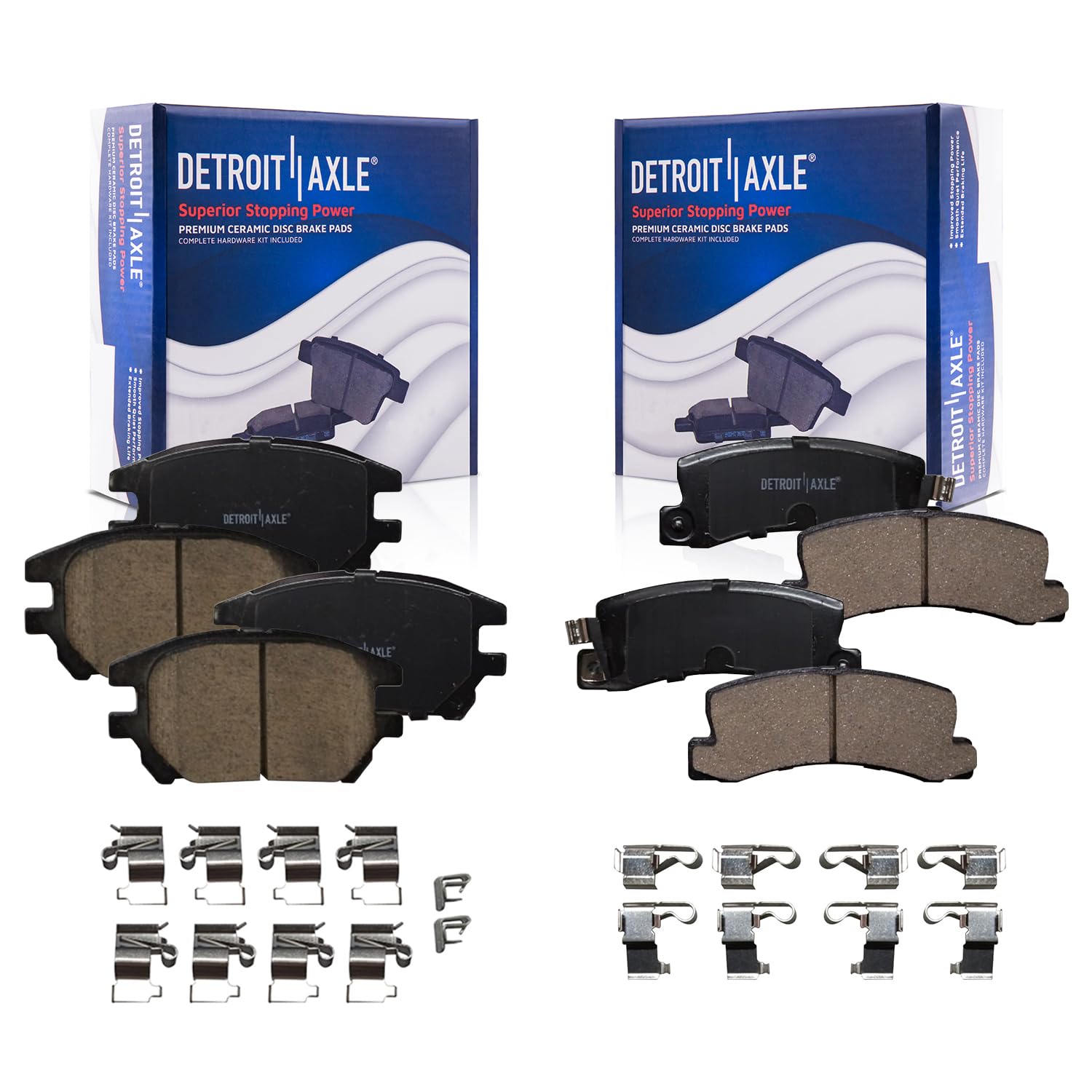 6pc Front & Rear Ceramic Brake Pads Kit
