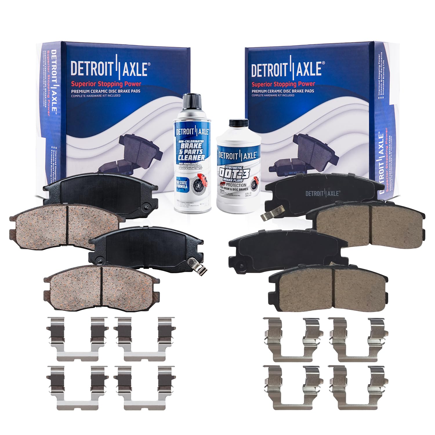 6pc Front & Rear Ceramic Brake Pads Kit