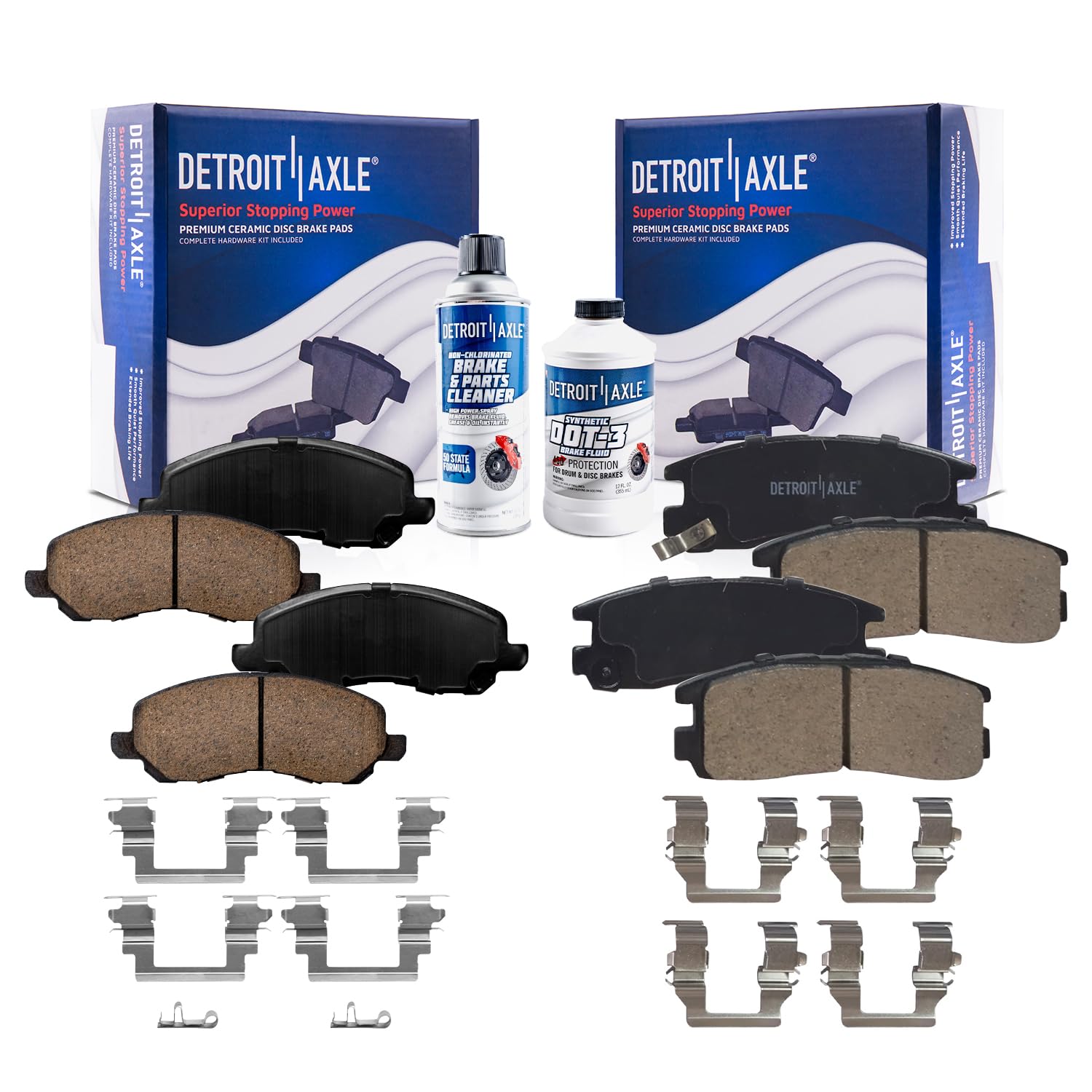 6pc Front & Rear Ceramic Brake Pads Kit