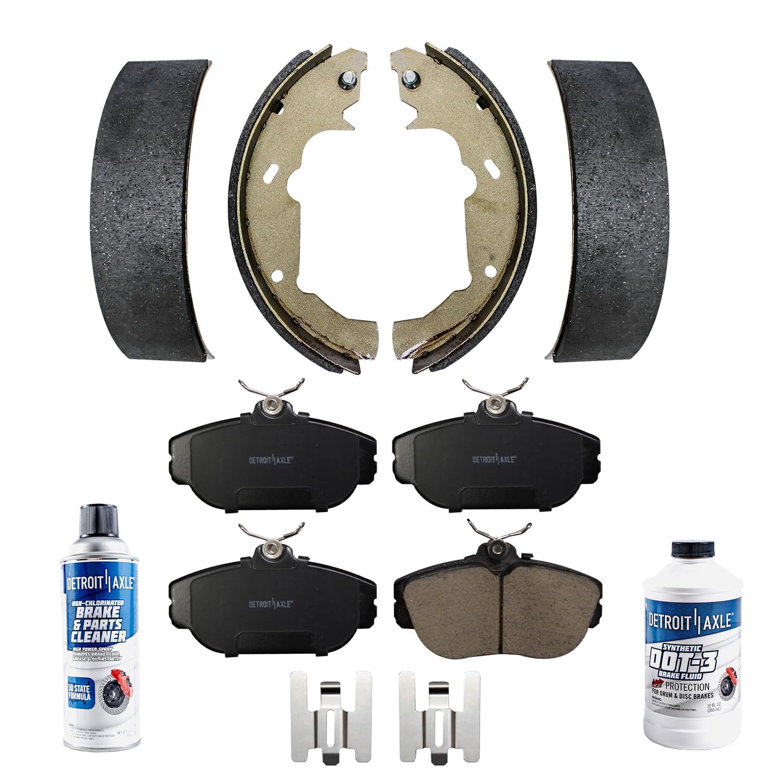 6pc Front Ceramic Brake Pads Rear Brake Shoes Kit