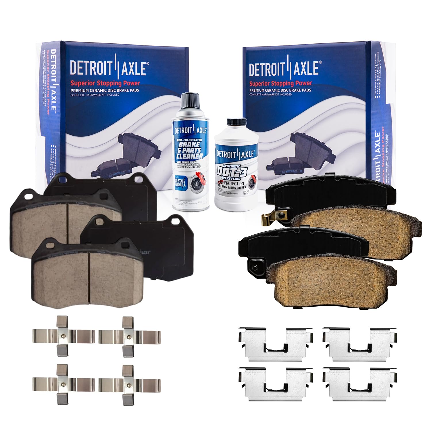 6pc Front & Rear Ceramic Brake Pads Kit