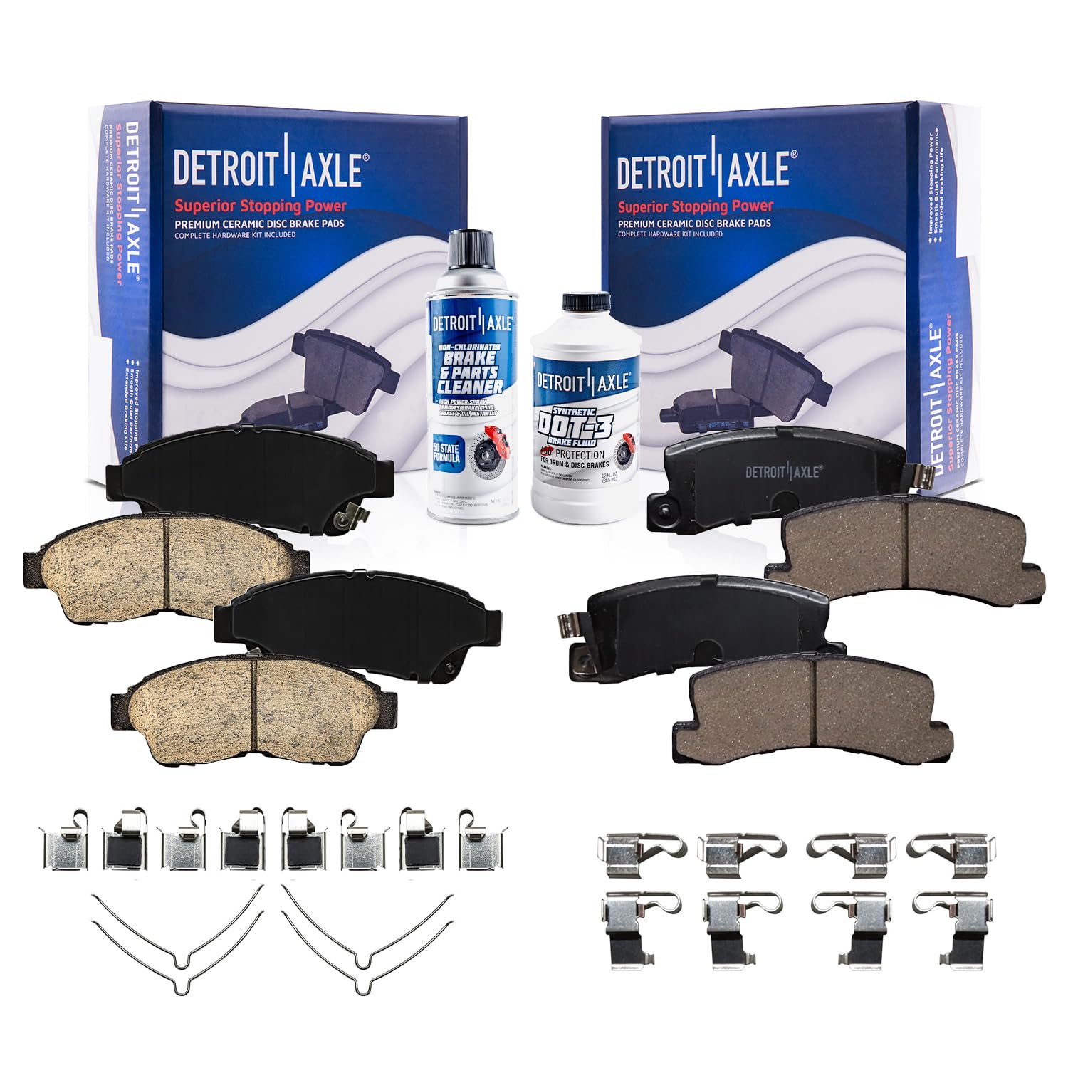 6pc Front & Rear Ceramic Brake Pads Kit