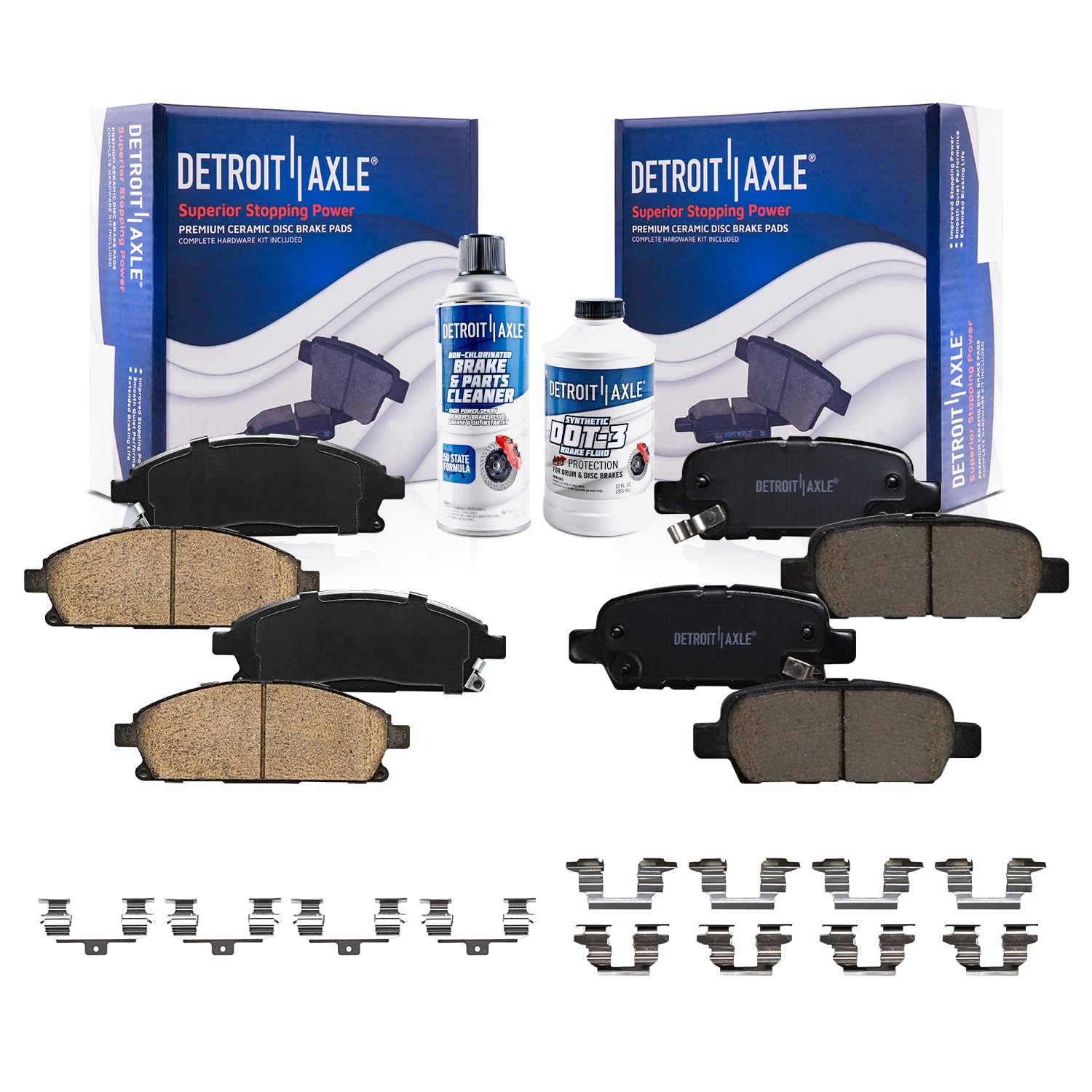 6pc Front & Rear Ceramic Brake Pads Kit