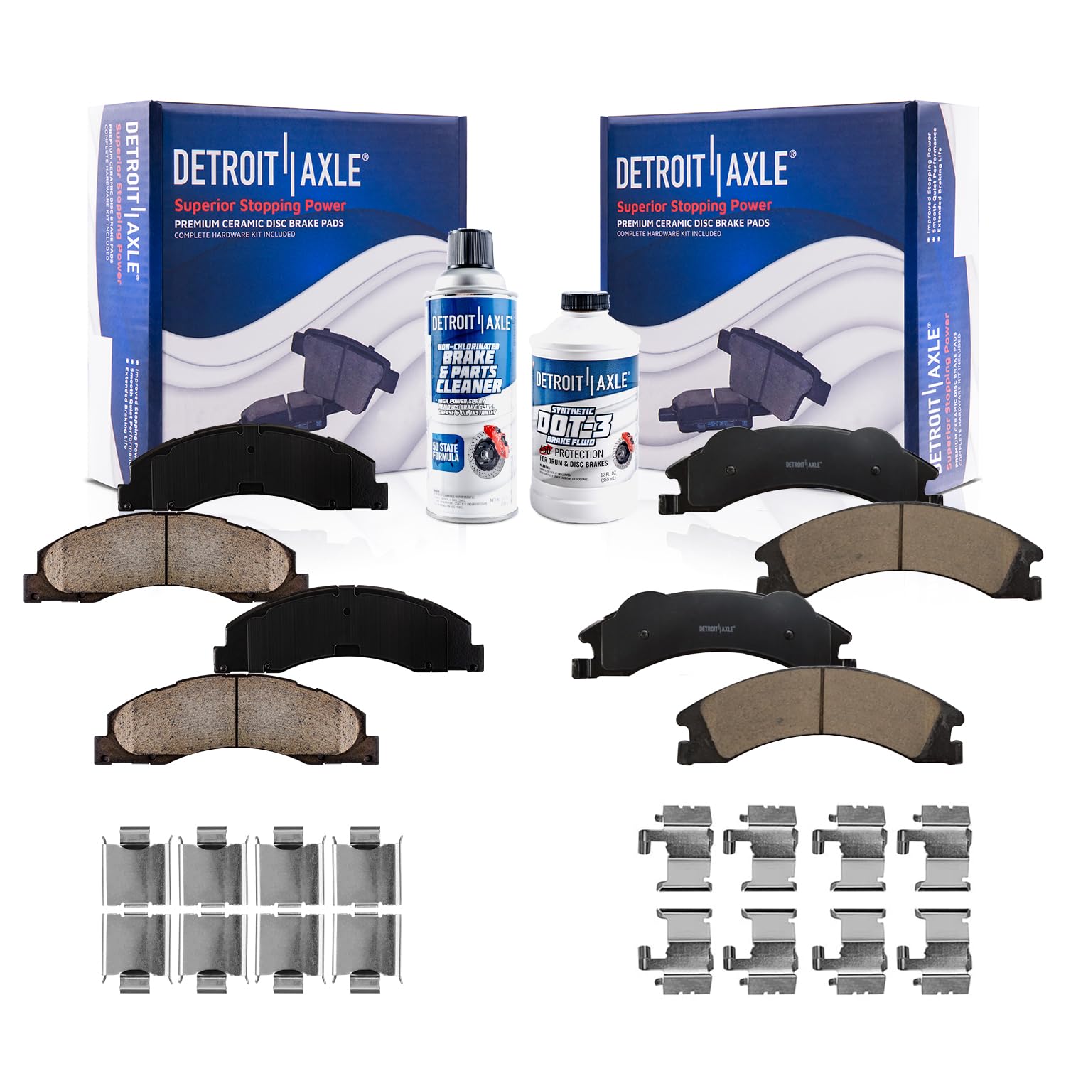6pc Front & Rear Ceramic Brake Pads Kit