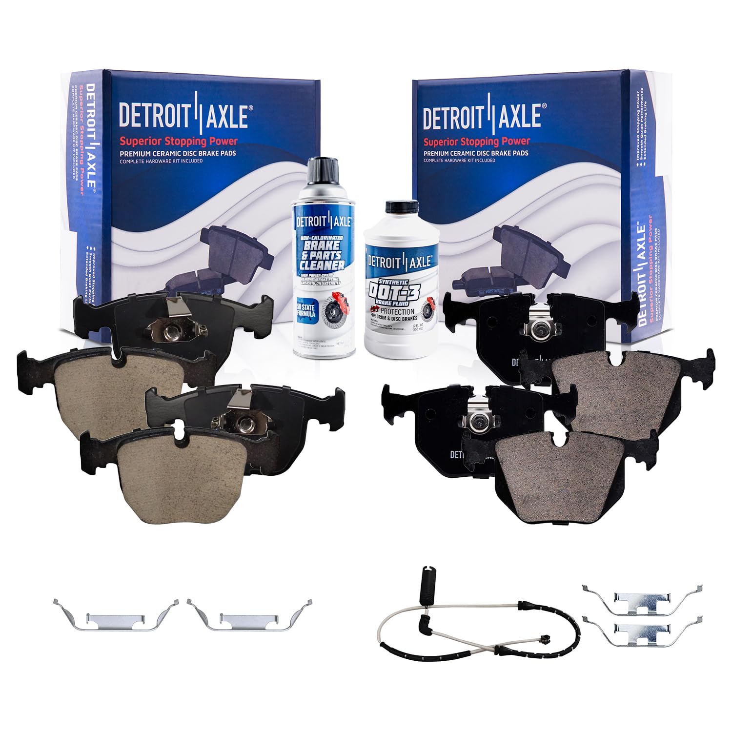 6pc Front & Rear Ceramic Brake Pads Kit