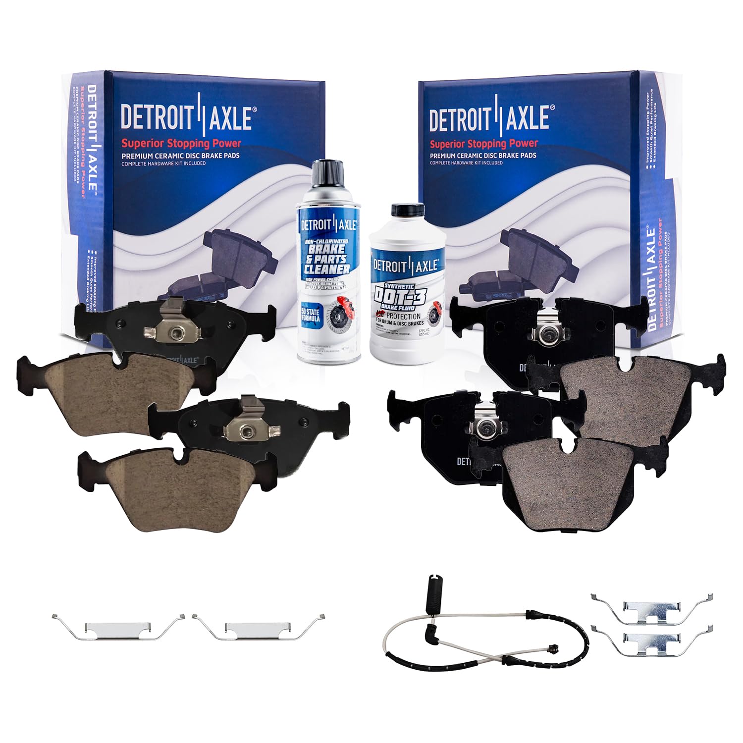 6pc Front & Rear Ceramic Brake Pads Kit