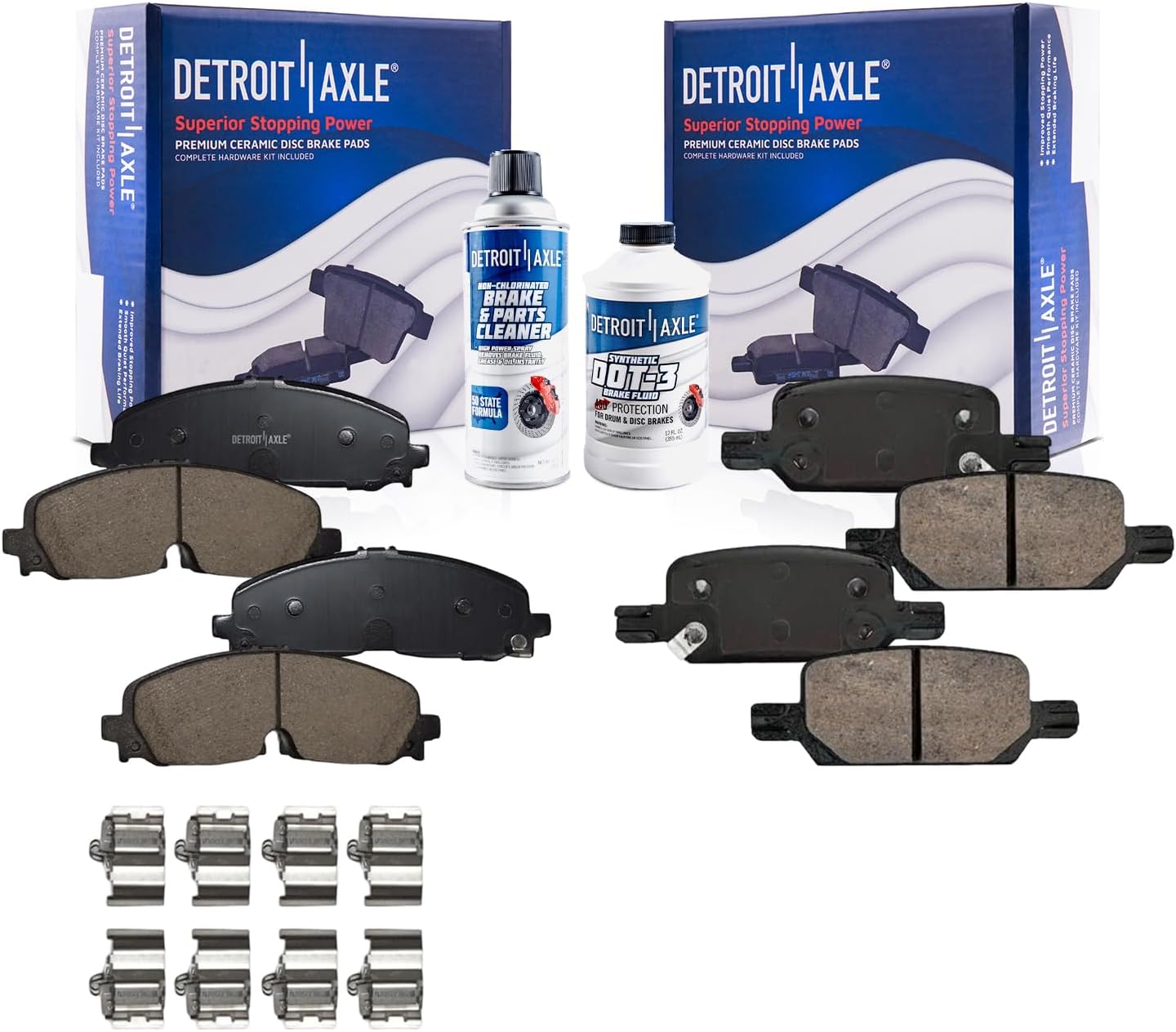 6pc Front & Rear Ceramic Brake Pads Kit