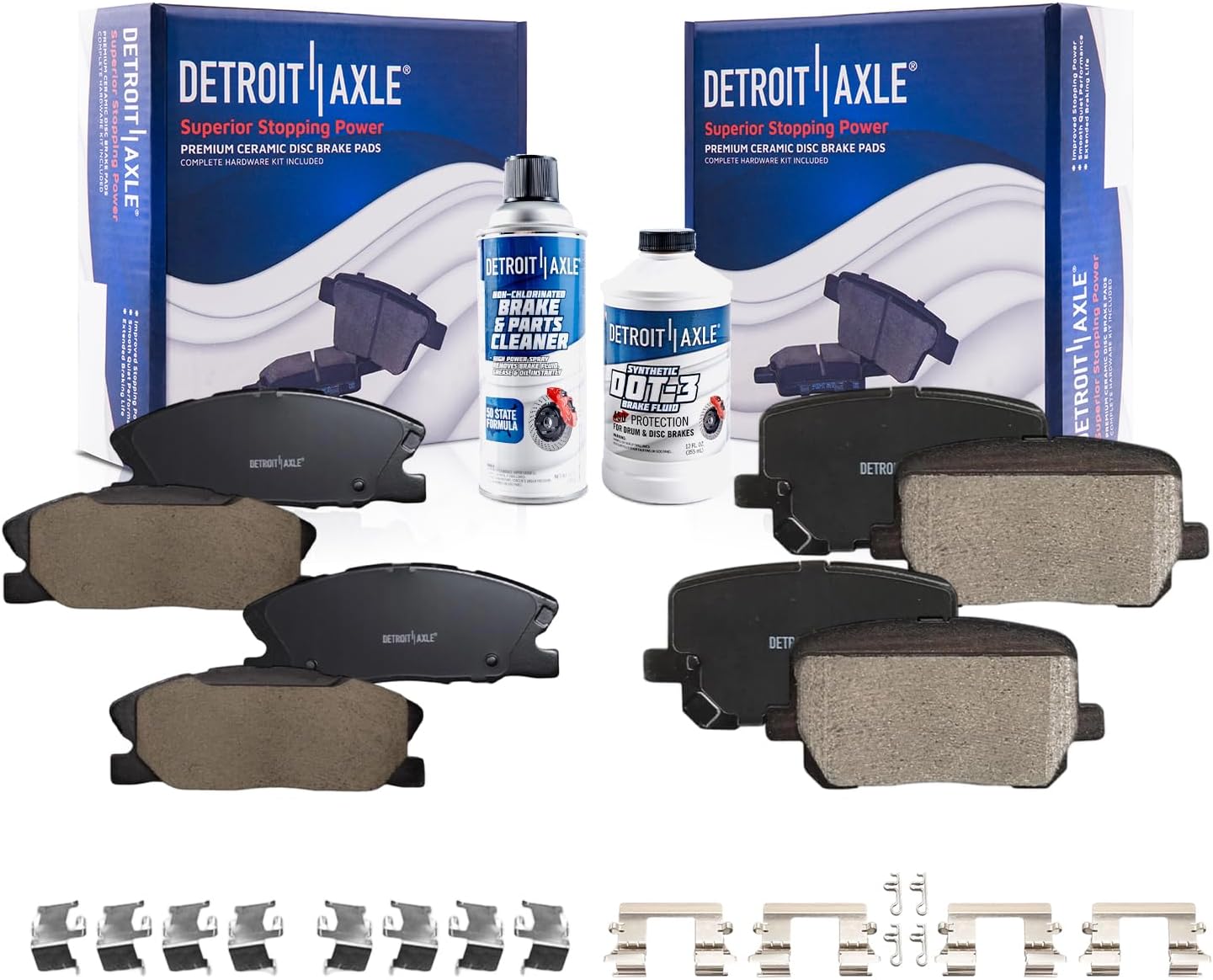 6pc Front & Rear Ceramic Brake Pads Kit