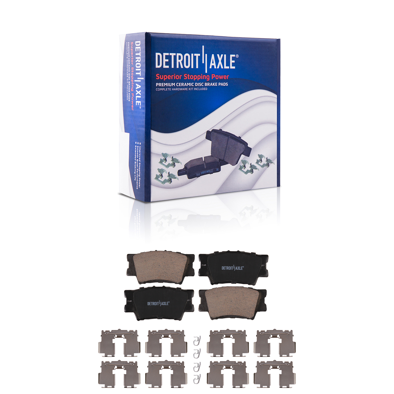 Detroit Axle - Front  Rear Drilled Rotors Brake Pads for 2018-2021 Toyota Camry — image 7