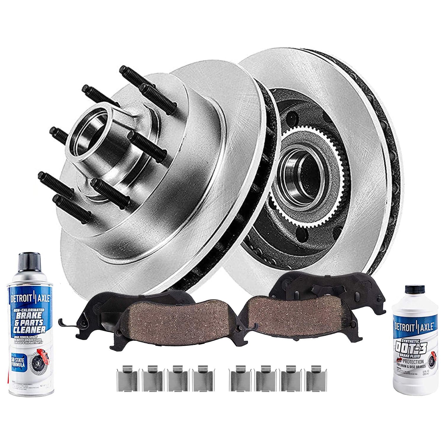 6pc Front Disc Rotors and Ceramic Brake Pads Kit