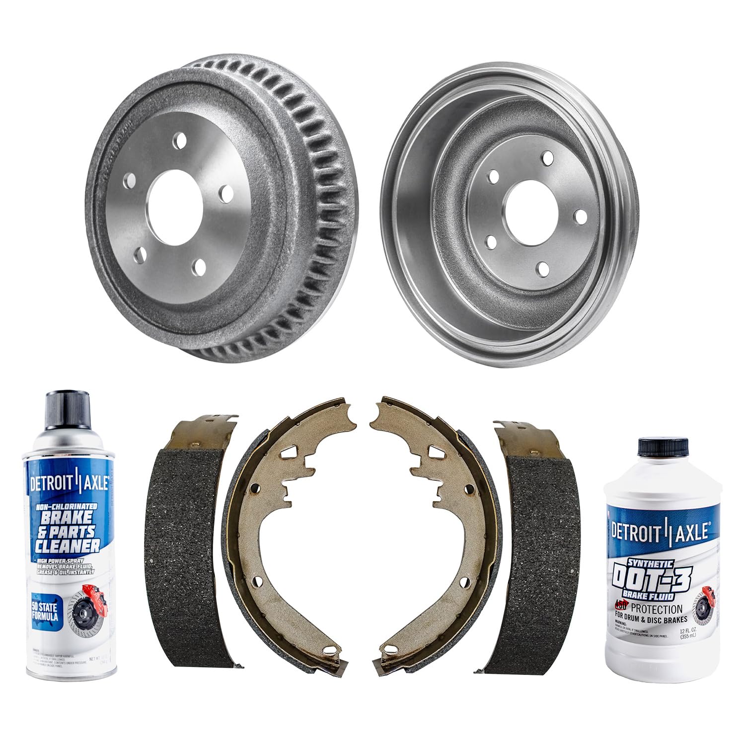 6pc Rear Brake Drums Shoes Kit