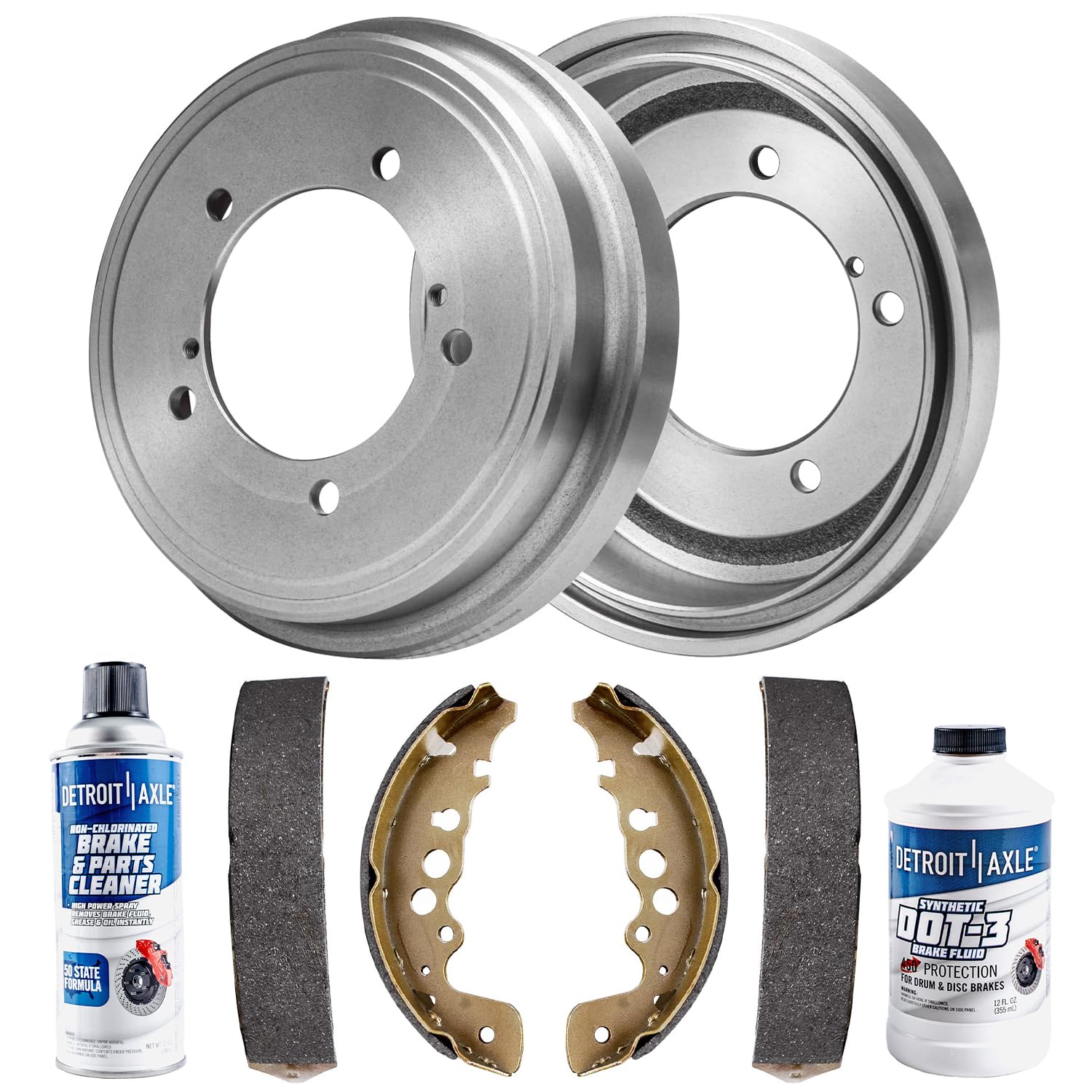 6pc Rear Brake Drums Shoes Kit