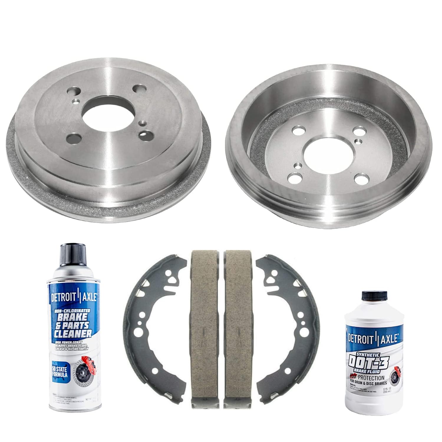 6pc Rear Brake Drums Shoes Kit