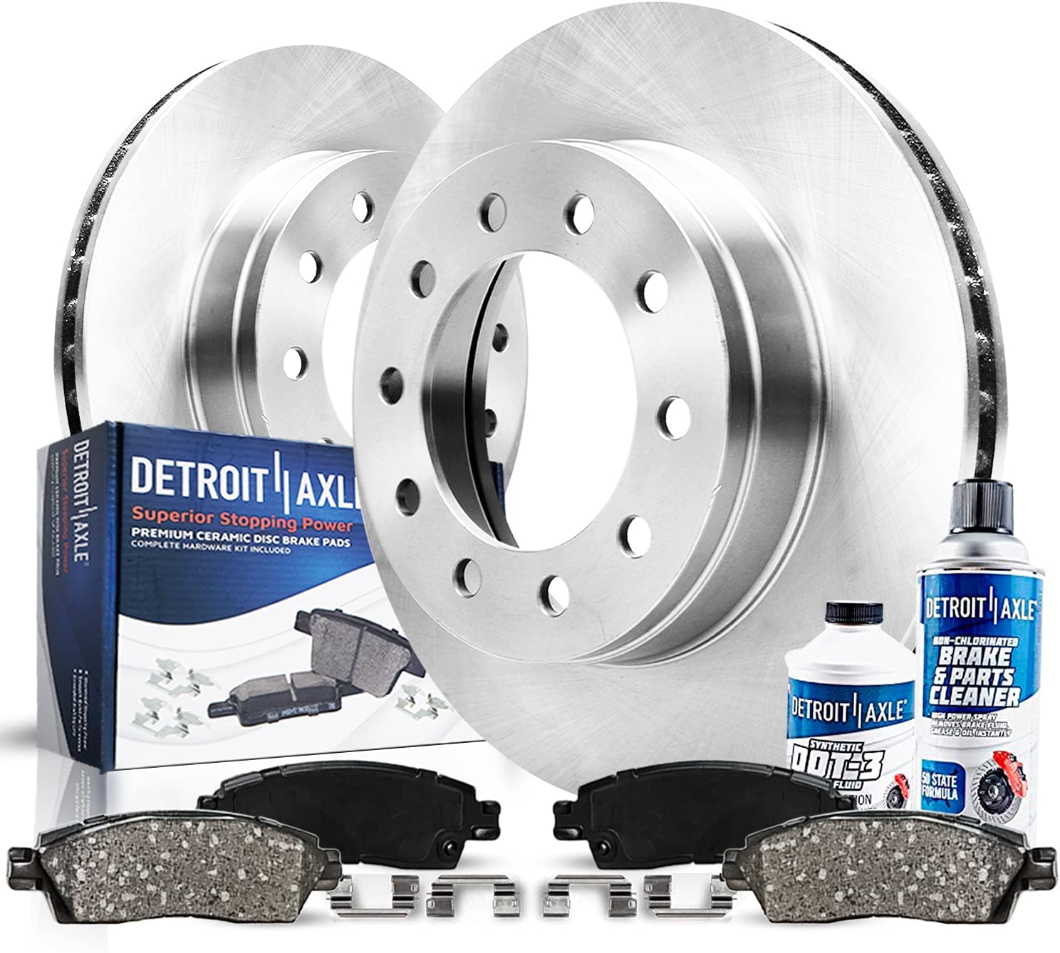 6pc Front Disc Rotors and Ceramic Brake Pads Kit