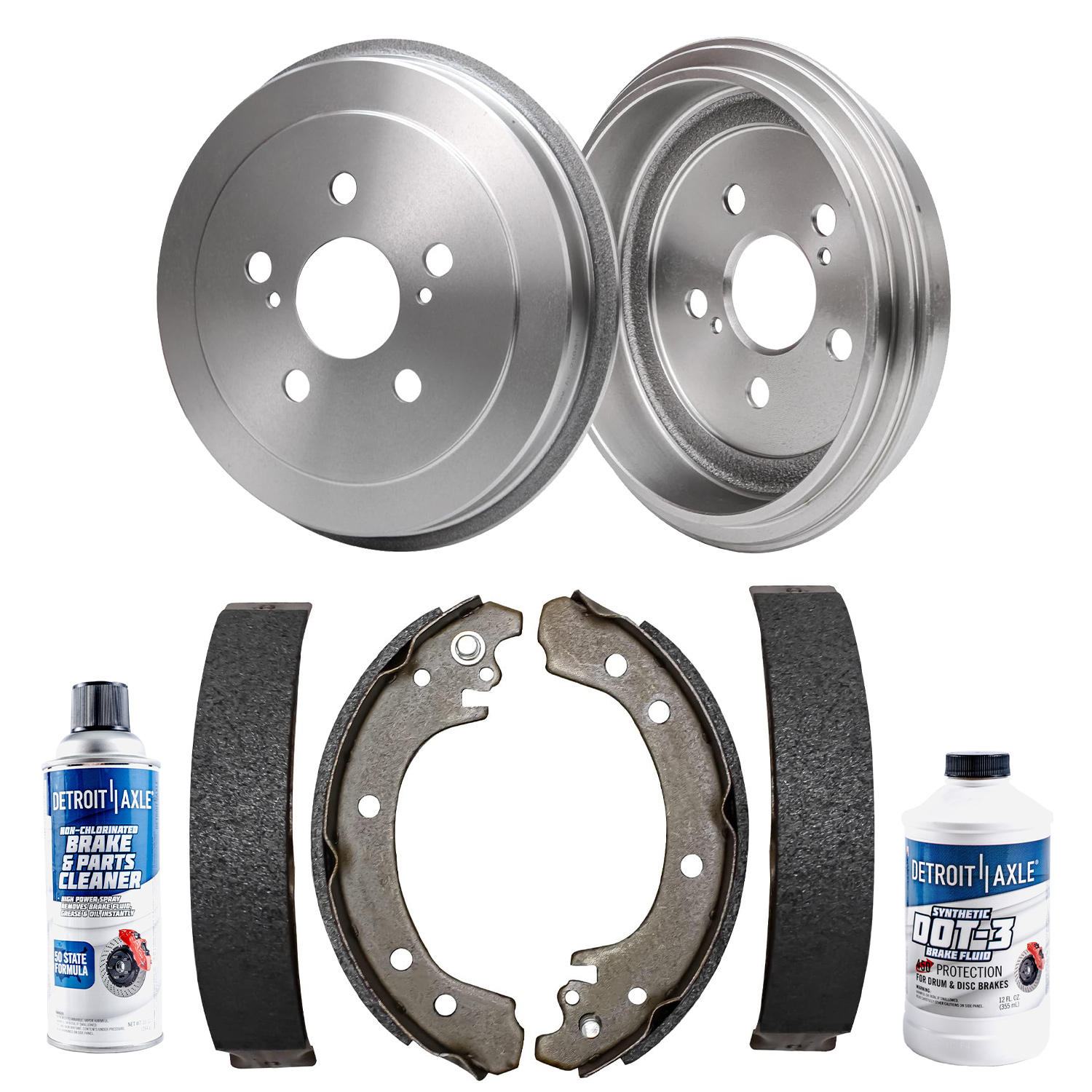 6pc Rear Brake Drums Shoes Kit
