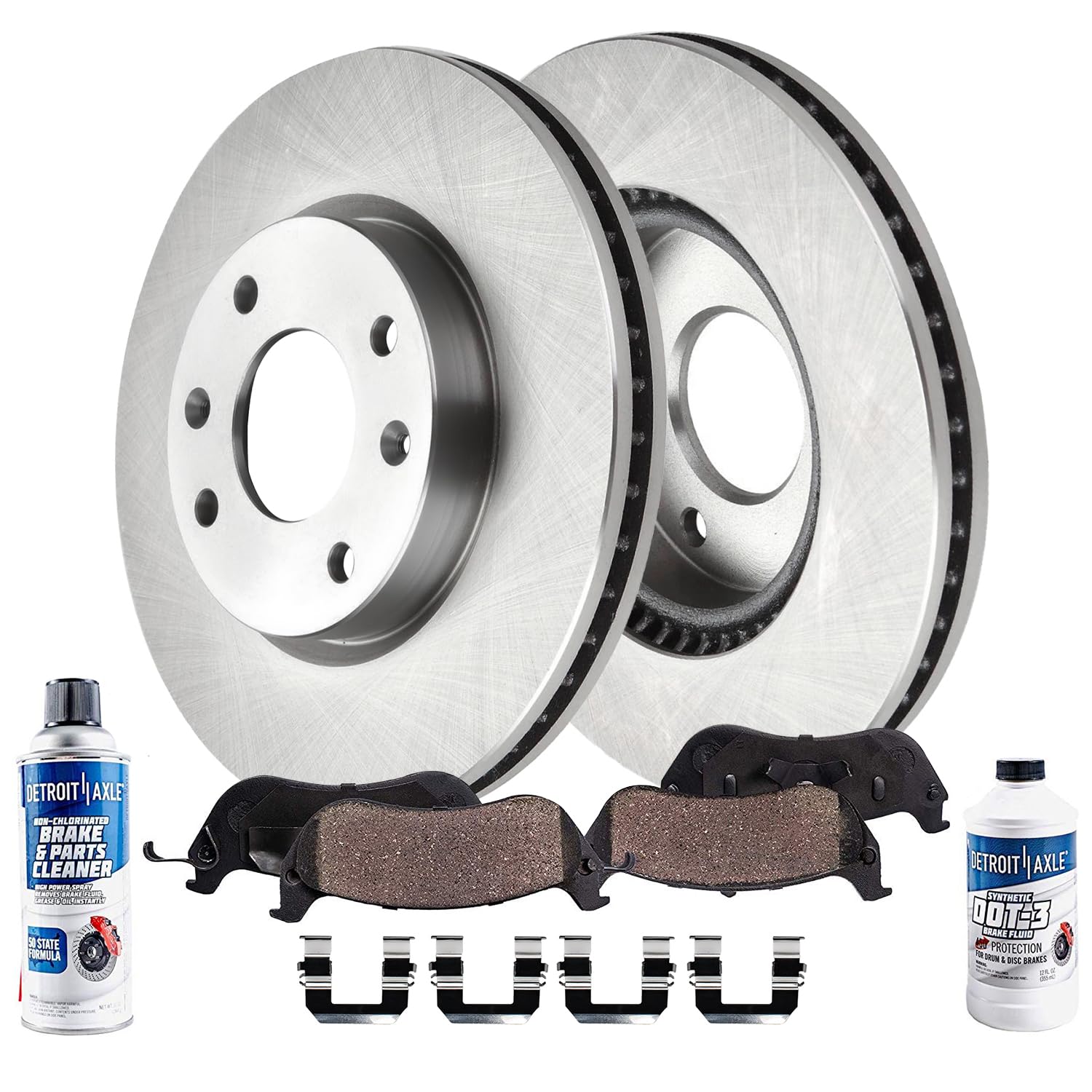 6pc Front Disc Rotors and Ceramic Brake Pads Kit