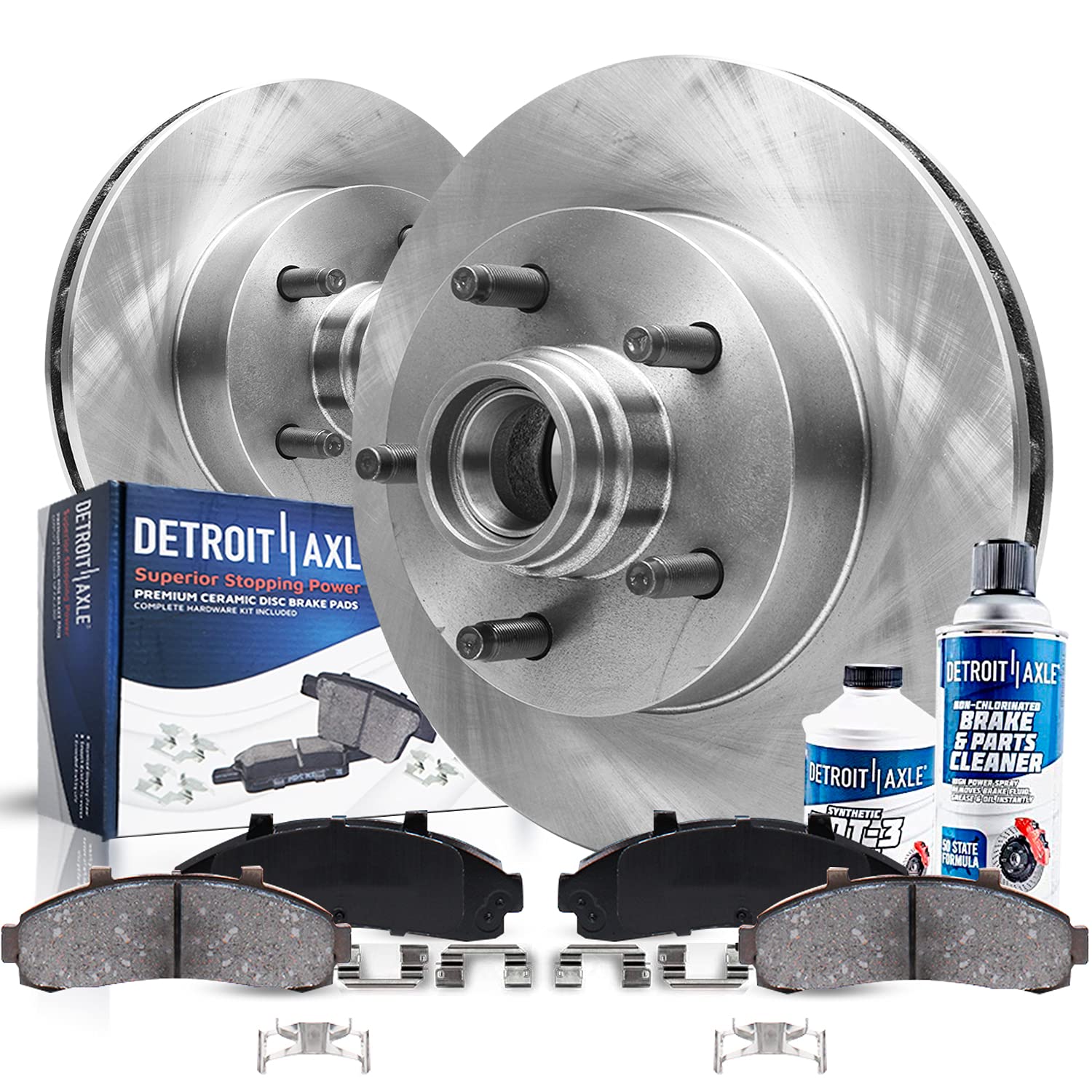 6pc Front Disc Rotors and Ceramic Brake Pads Kit