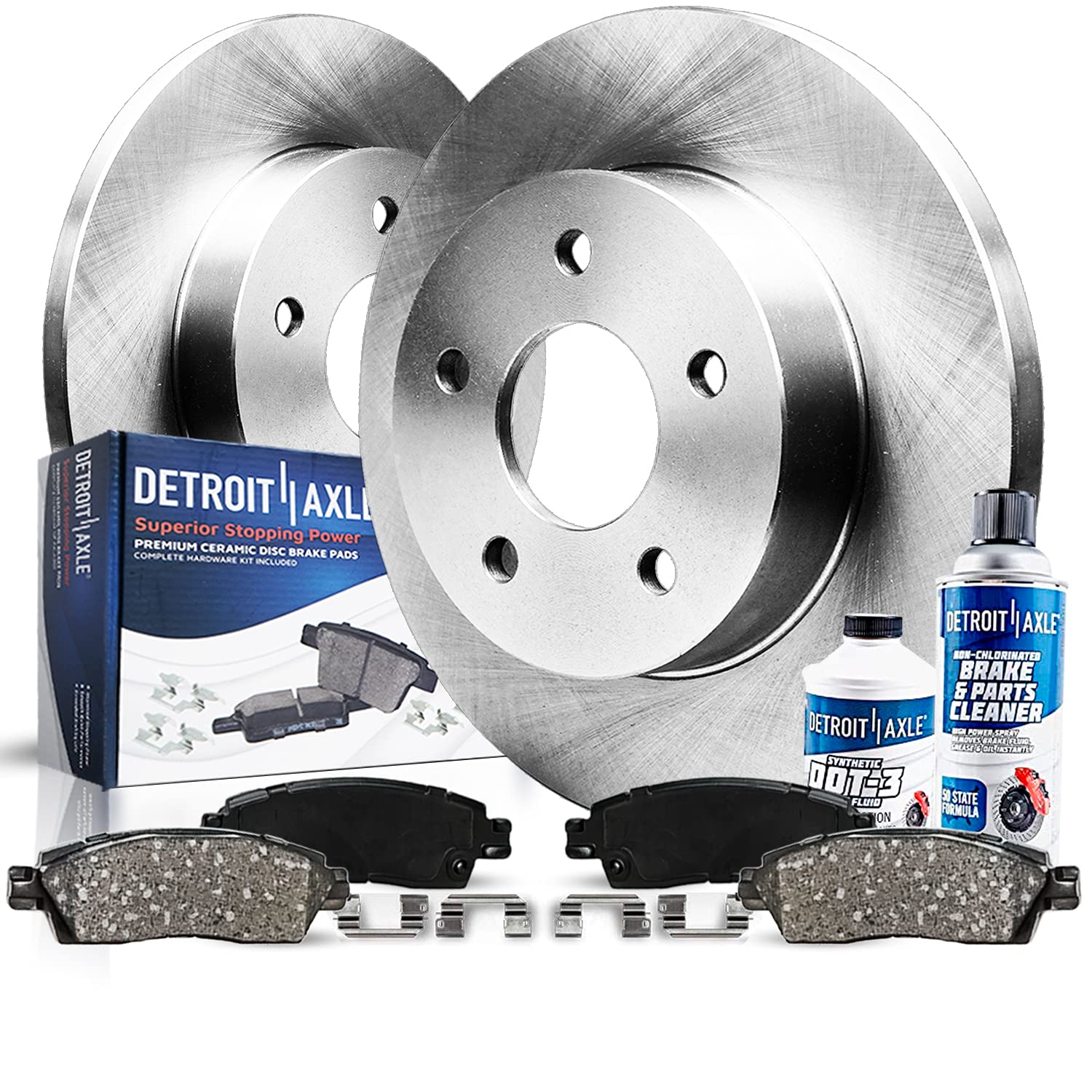 6pc Rear Disc Rotors and Ceramic Brake Pads Kit