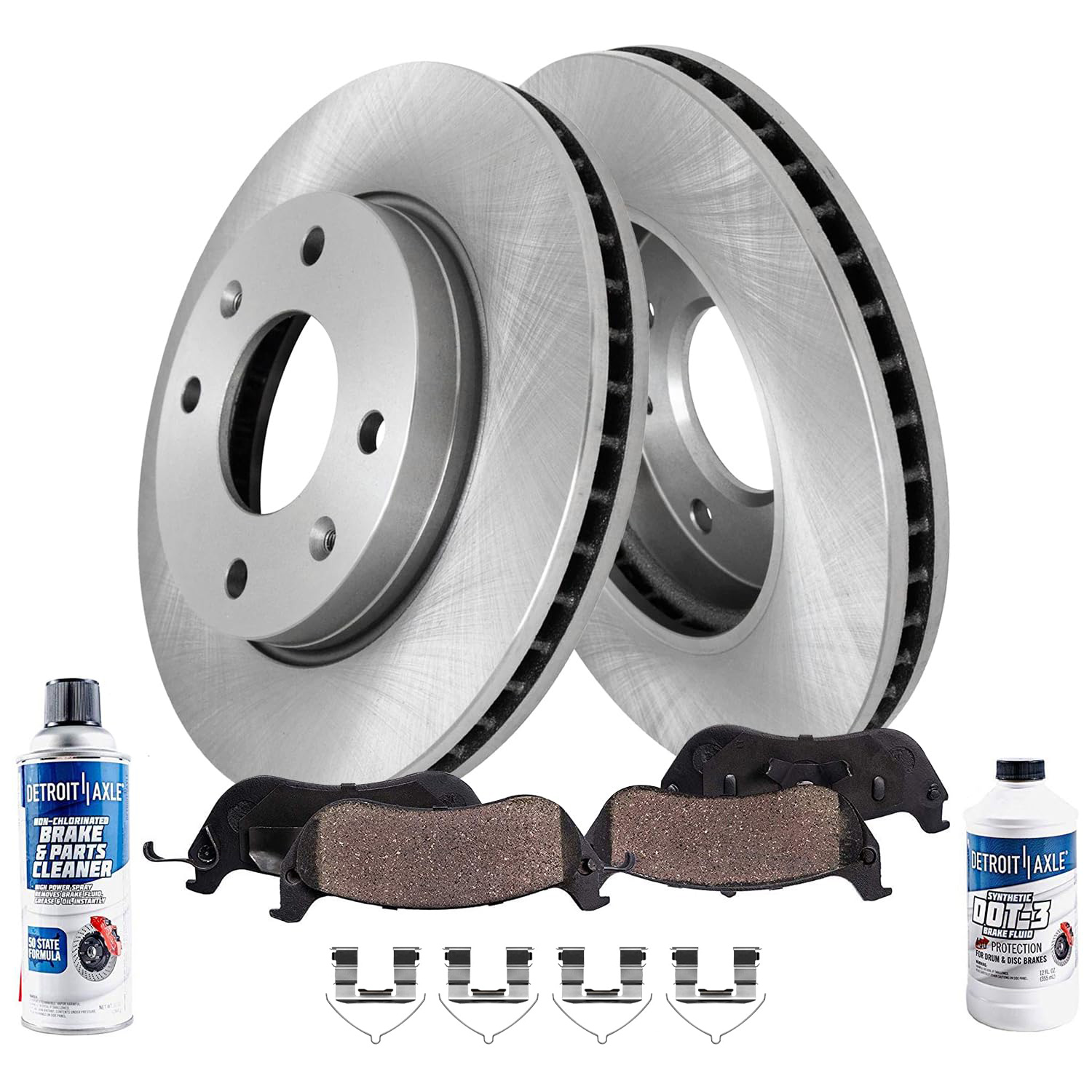 6pc Front Disc Rotors and Ceramic Brake Pads Kit
